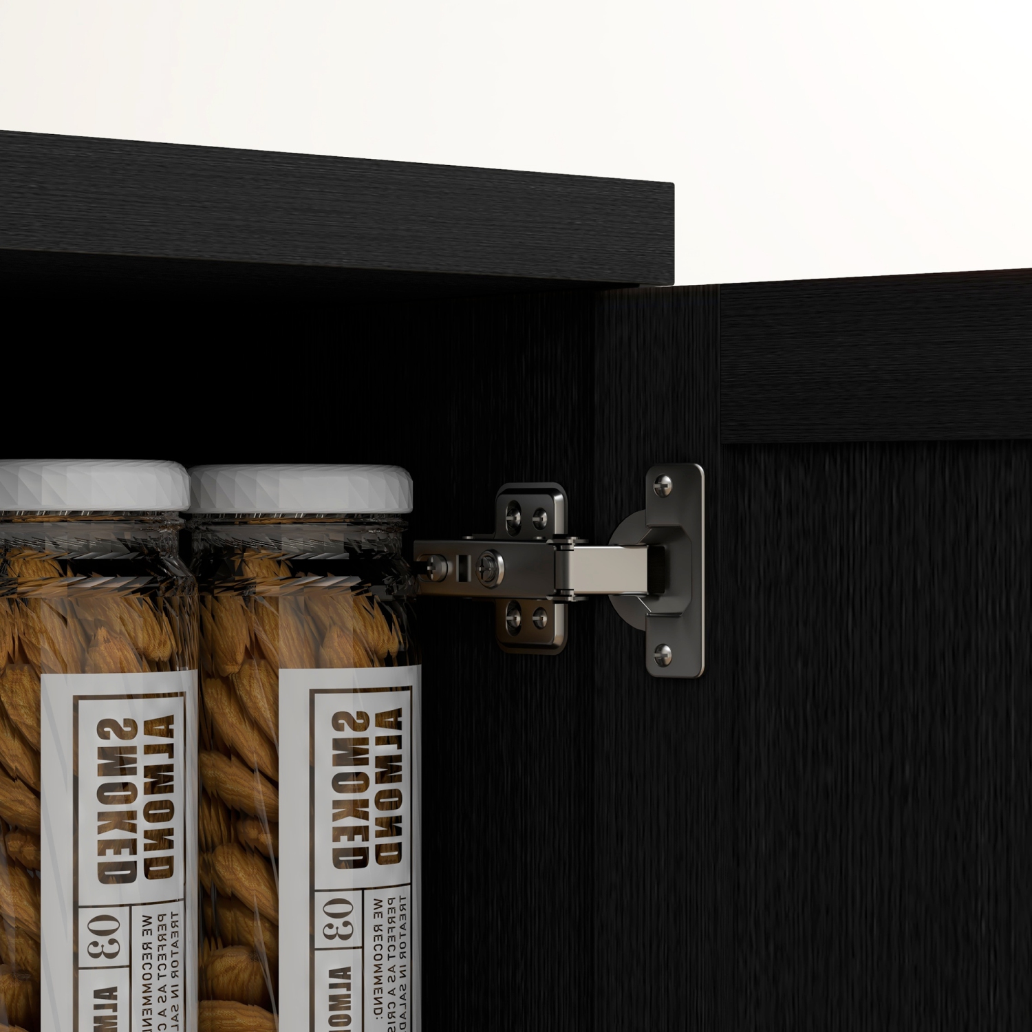 HOMCOM – Armoire garde-manger de 63&nbsp;po avec portes Shaker, armoire de rangement autonome haut moderne avec tablettes réglables, noir