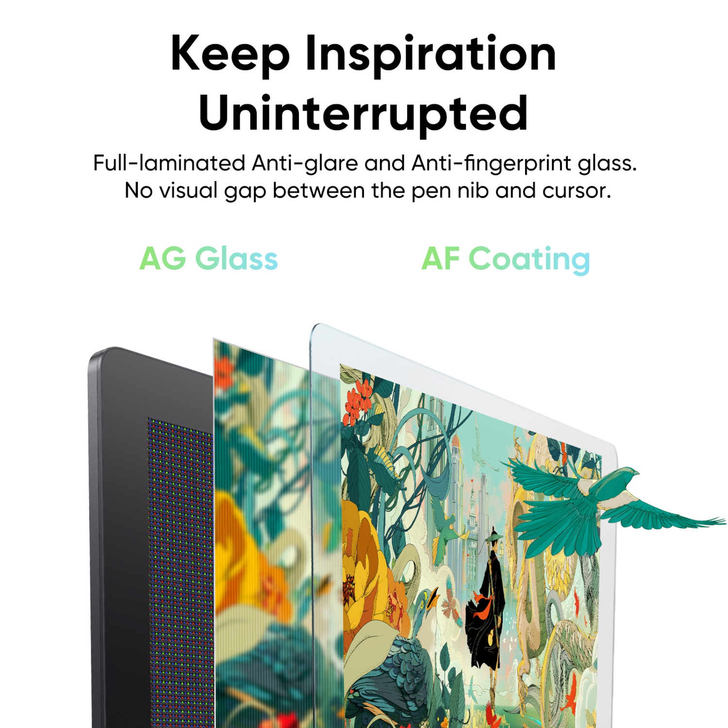 XPPen 23.8'' Large Drawing Monitor Graphic Tablet with 16384 Pen Pressure Stylus Wireless Keyboard