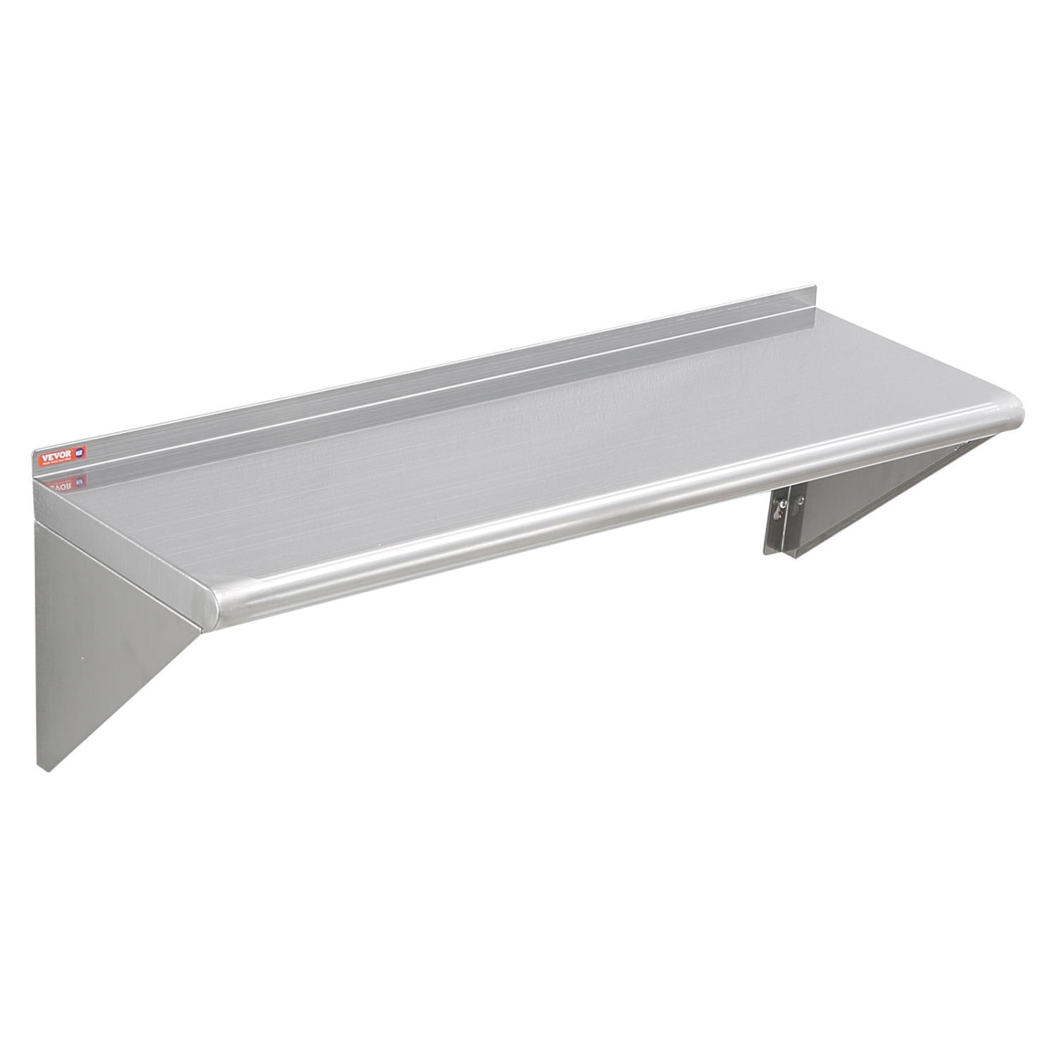 VEVOR 12" x 36" Stainless Steel Shelf with Brackets, 250 lbs Load Capacity Commercial Shelves, Heavy Duty Storage Rack for Restaurant, Kitchen, Bar,