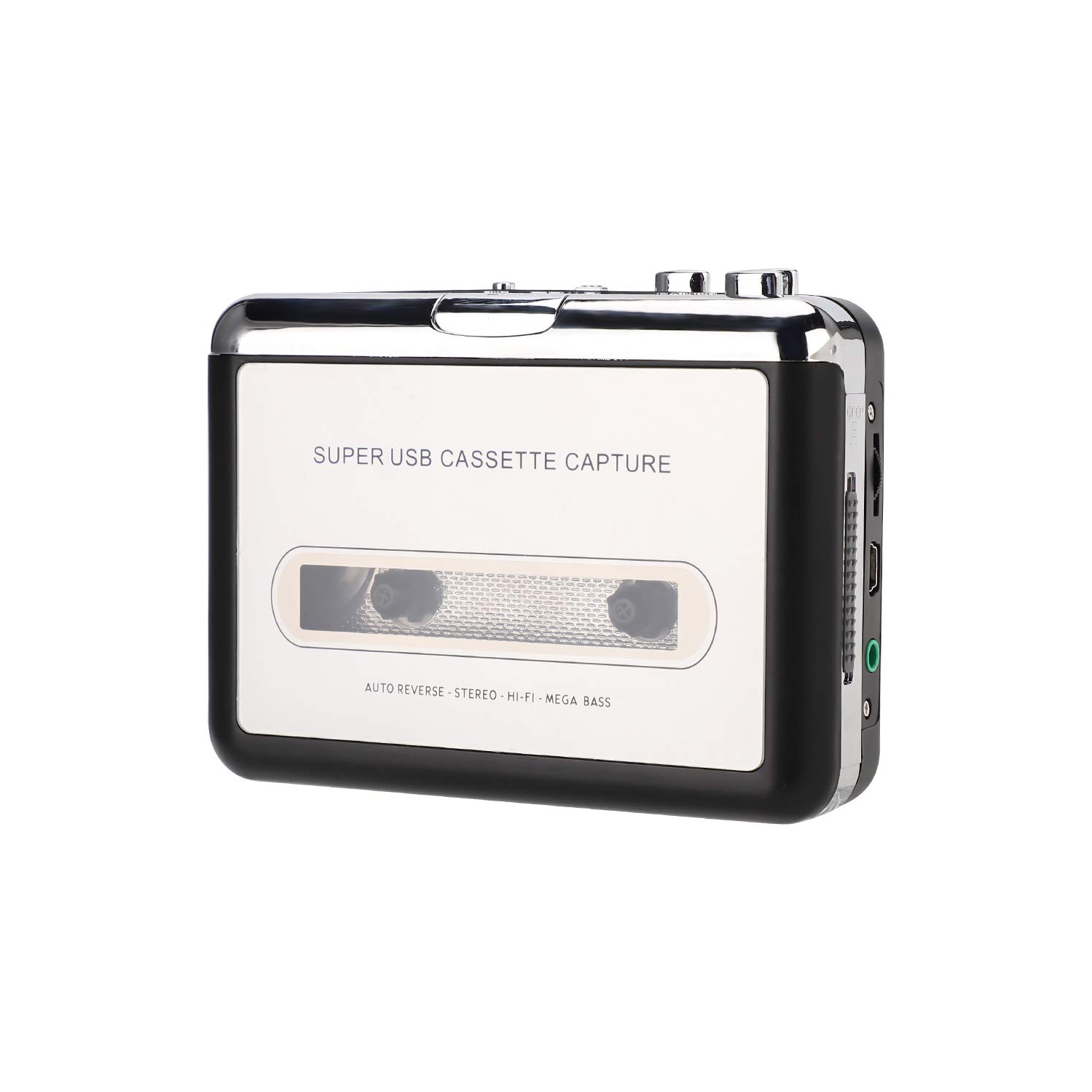 Lecteur de cassettes – Lecteur de cassettes portatif convertissant l'enregistreur de cassettes en format MP3, compatible avec les ordinateurs