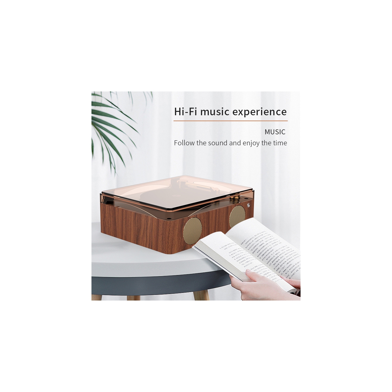 Phonographe CD tout-en-un vintage, phonographe Bluetooth HIFI, haut-parleur rétro intégré, lecture multimode