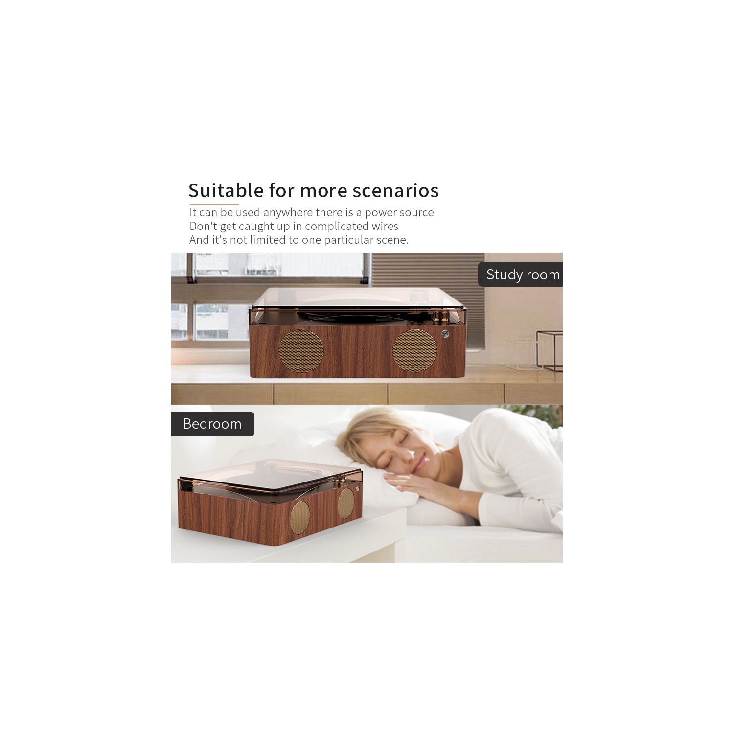 Phonographe CD tout-en-un vintage, phonographe Bluetooth HIFI, haut-parleur rétro intégré, lecture multimode