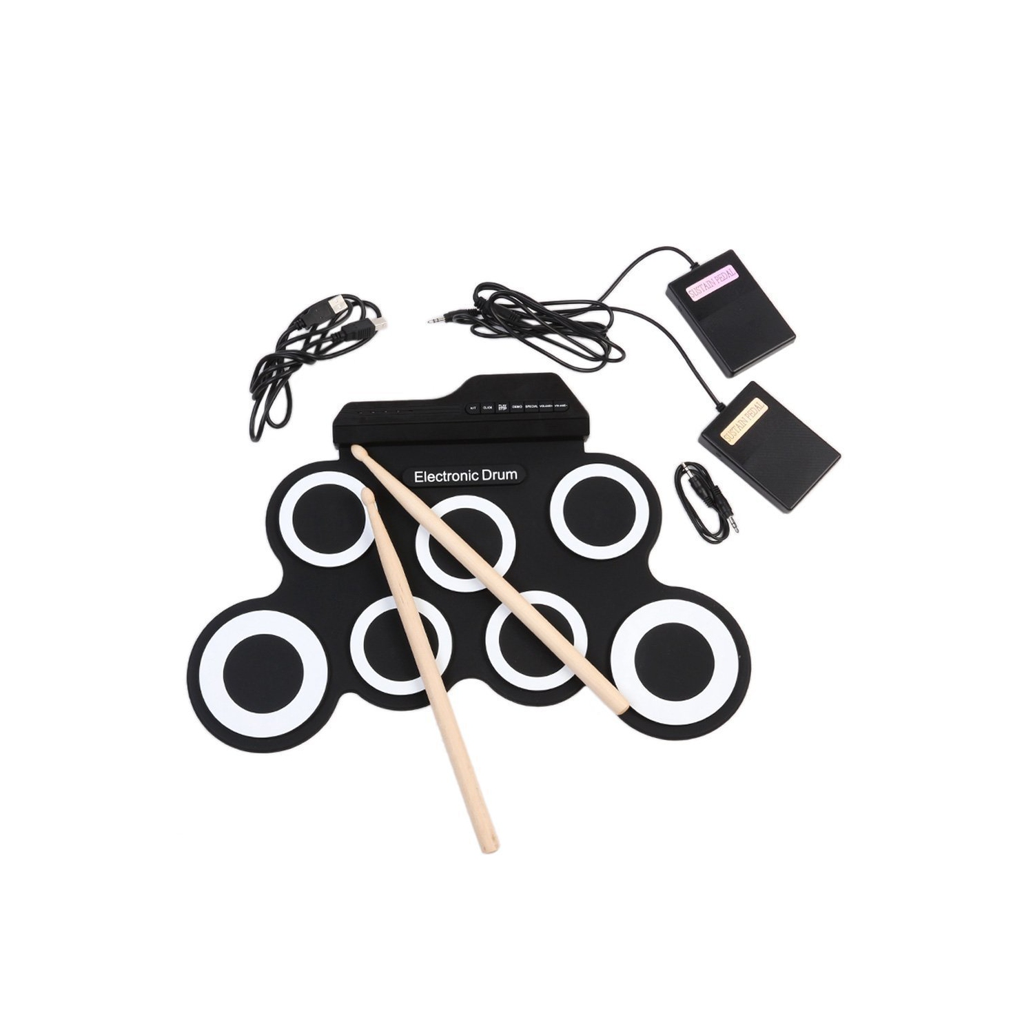 Batterie pliable à rouleau manuel Hot Product, batterie de jeu portative de bureau, instrument de percussion professionnel USB pour adultes pour