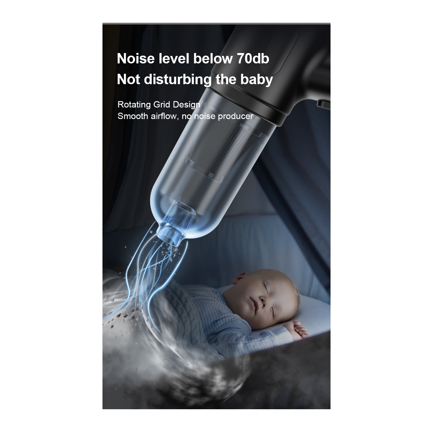 Mini aspirateur 6000Pa à double usage pour l'auto et la maison, aspirateur portatif sans fil pour l'auto - batterie au lithium [sans balai] puissante