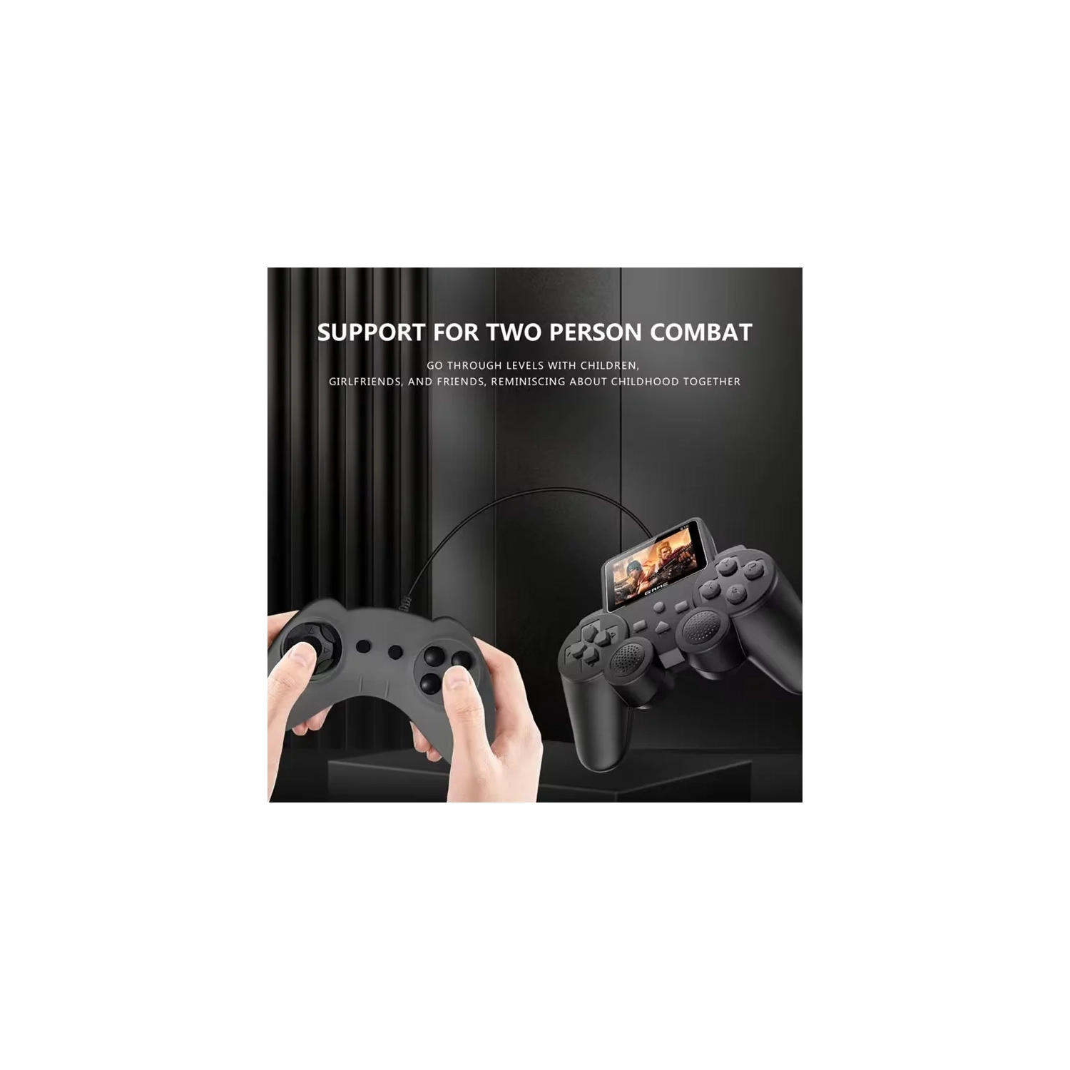 s10 handheld game console, retro FC role adventure 520 games, children's toy TV games, wireless game controller - yellow double