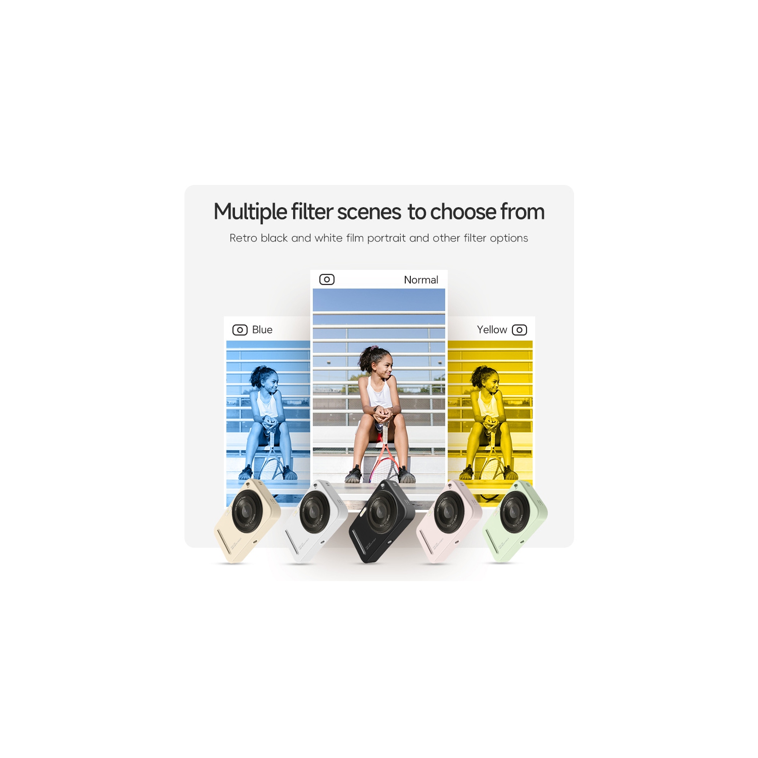 Digital Camera, 2.4 Inch HD Screen with 16x Zoom and Image Shake, Anti-Shake, Wide Angle, Macro, Compact Portable Photography Camera for Boys Girls