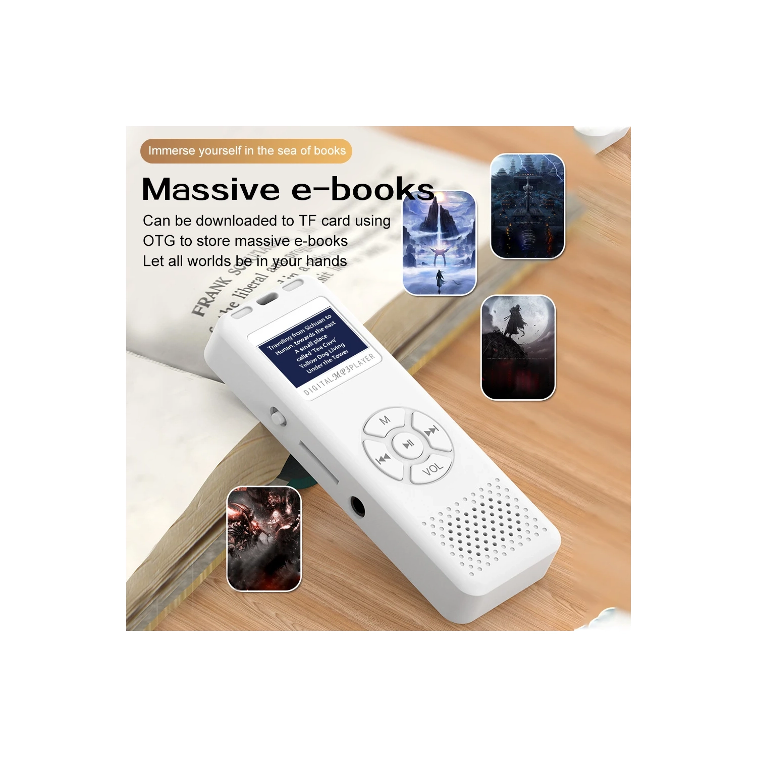 Lecteur MP3/MP4 avec écran, enregistreur Bluetooth, lecteur de musique FM, lecture de romans, mini radio haute fidélité qualité - noir 4 Go