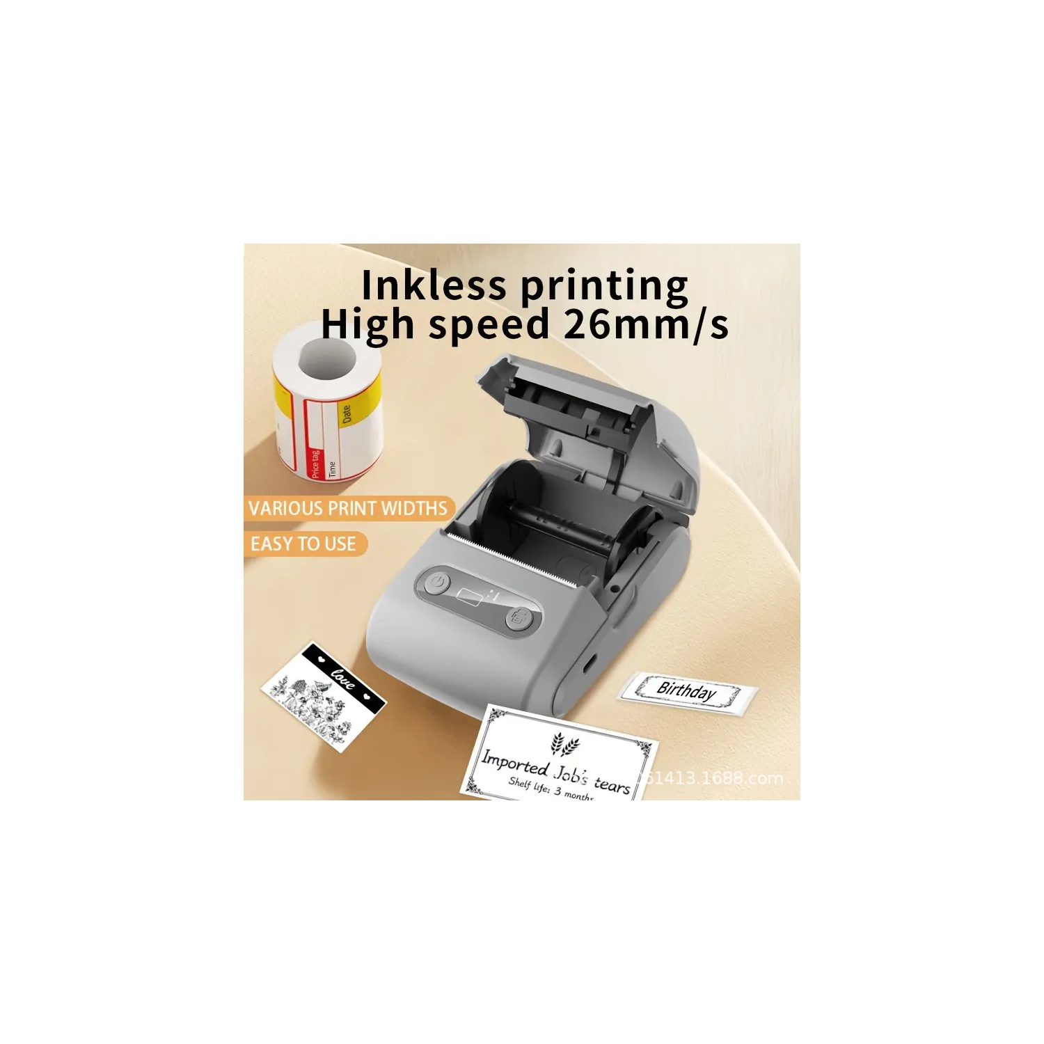 Mini Thermal Label Printer Portable Printer List Name Classification Identification Clothing Label Printer Suitable for Small Business, Mailing,