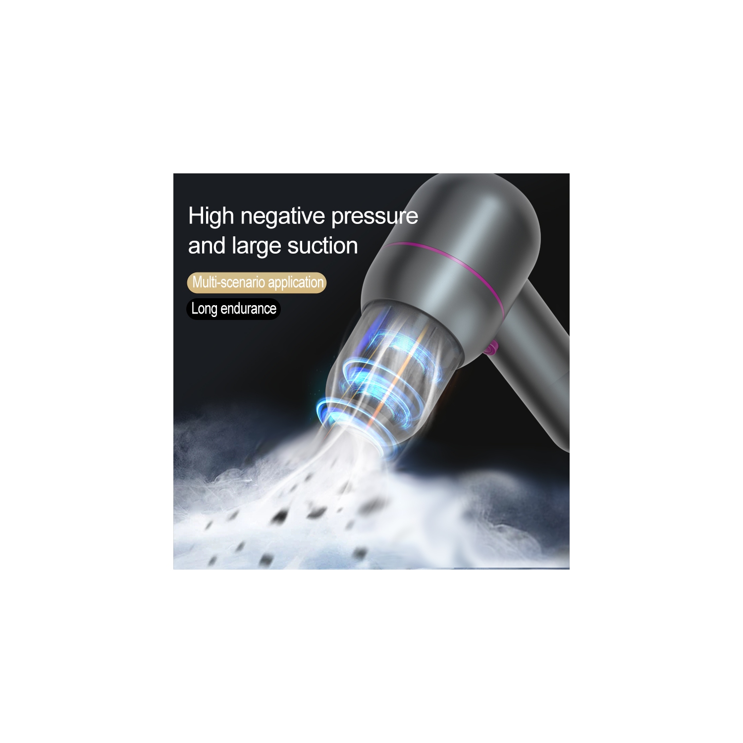 Car Vacuum Cleaner, Mini Household Handheld Wireless Portable Car Vacuum Cleaner, USB Rechargeable Vacuum Super Dust Blower - Gray