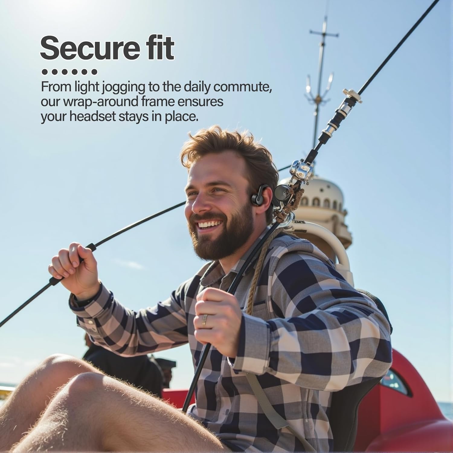 oreillette bluetooth à conduction osseuse x14pro, écoute longue durée de la musique, sports et course sans fil ouverte, 5 casque étanche à conduction