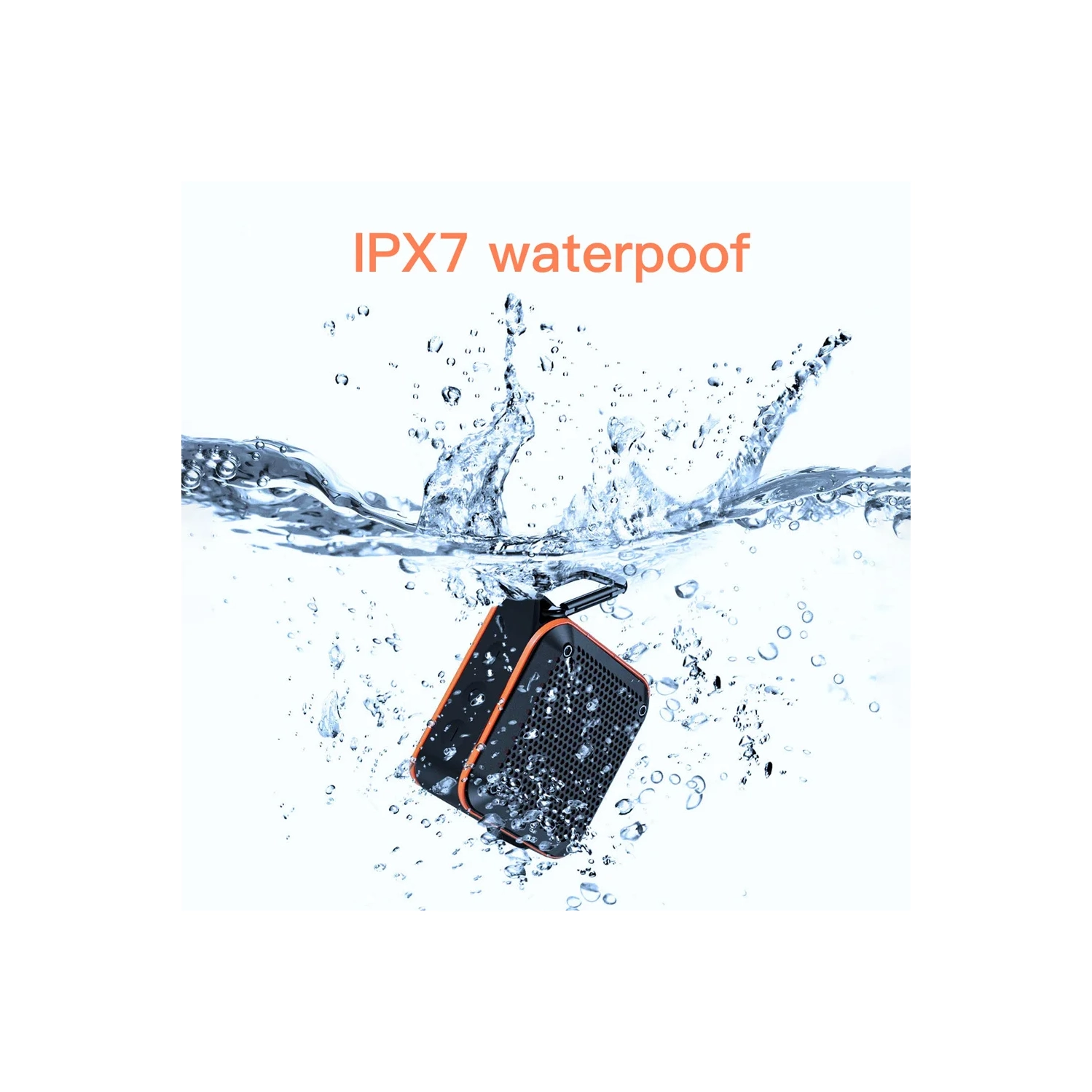 Portable outdoor Bluetooth speaker, wireless portable subwoofer, TWS interconnected square mini speaker, 5.1 Bluetooth speaker - black