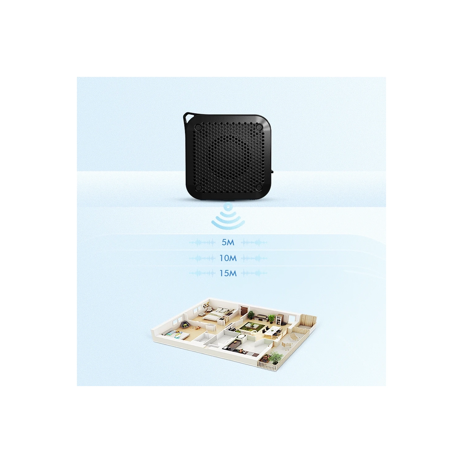 Portable outdoor Bluetooth speaker, wireless portable subwoofer, TWS interconnected square mini speaker, 5.1 Bluetooth speaker - black