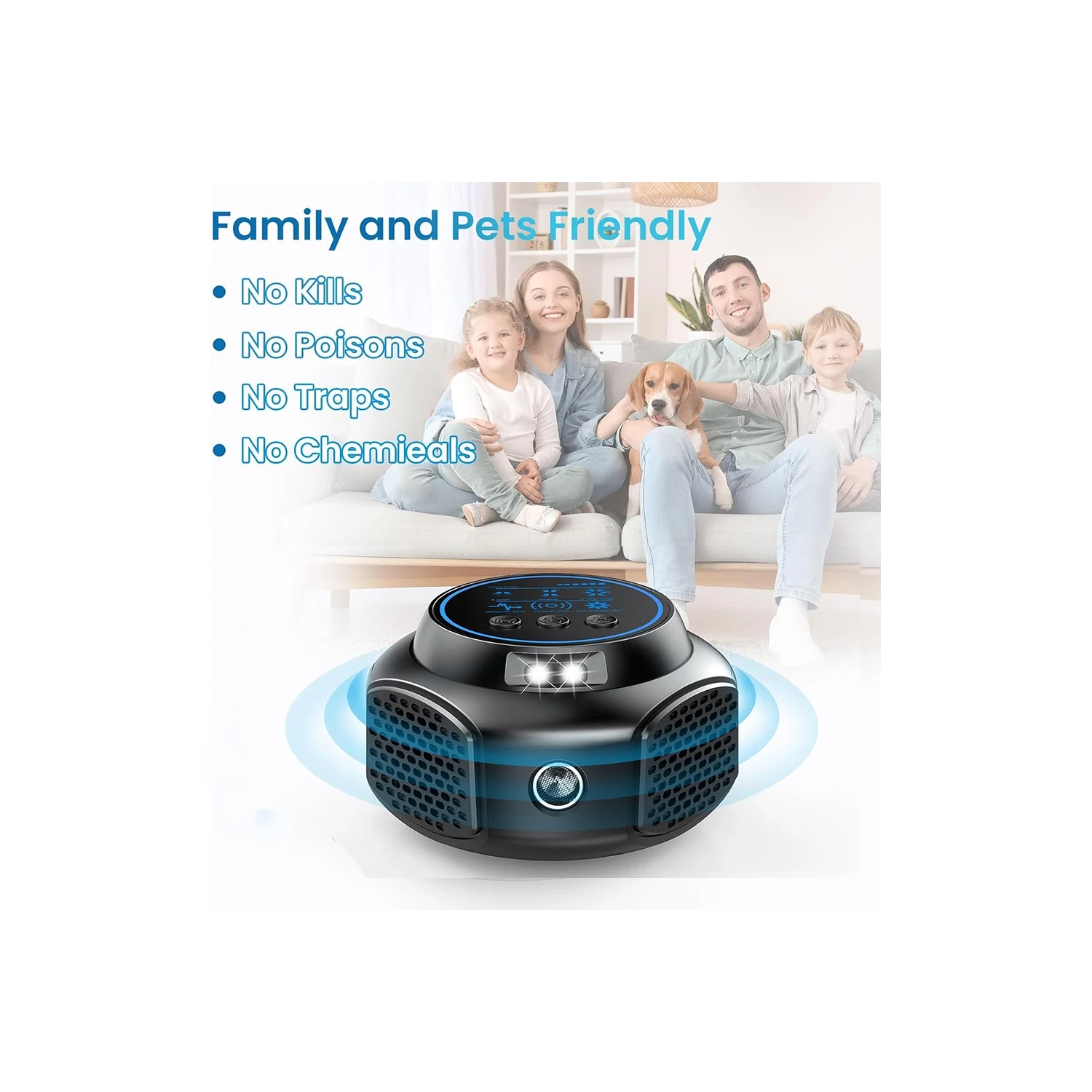 Répulsif de rongeurs à enfichage ultrasonique, chasse-souris intérieur, dissuasif électronique de rongeurs, souris et contrôle de l'écureuil pour la