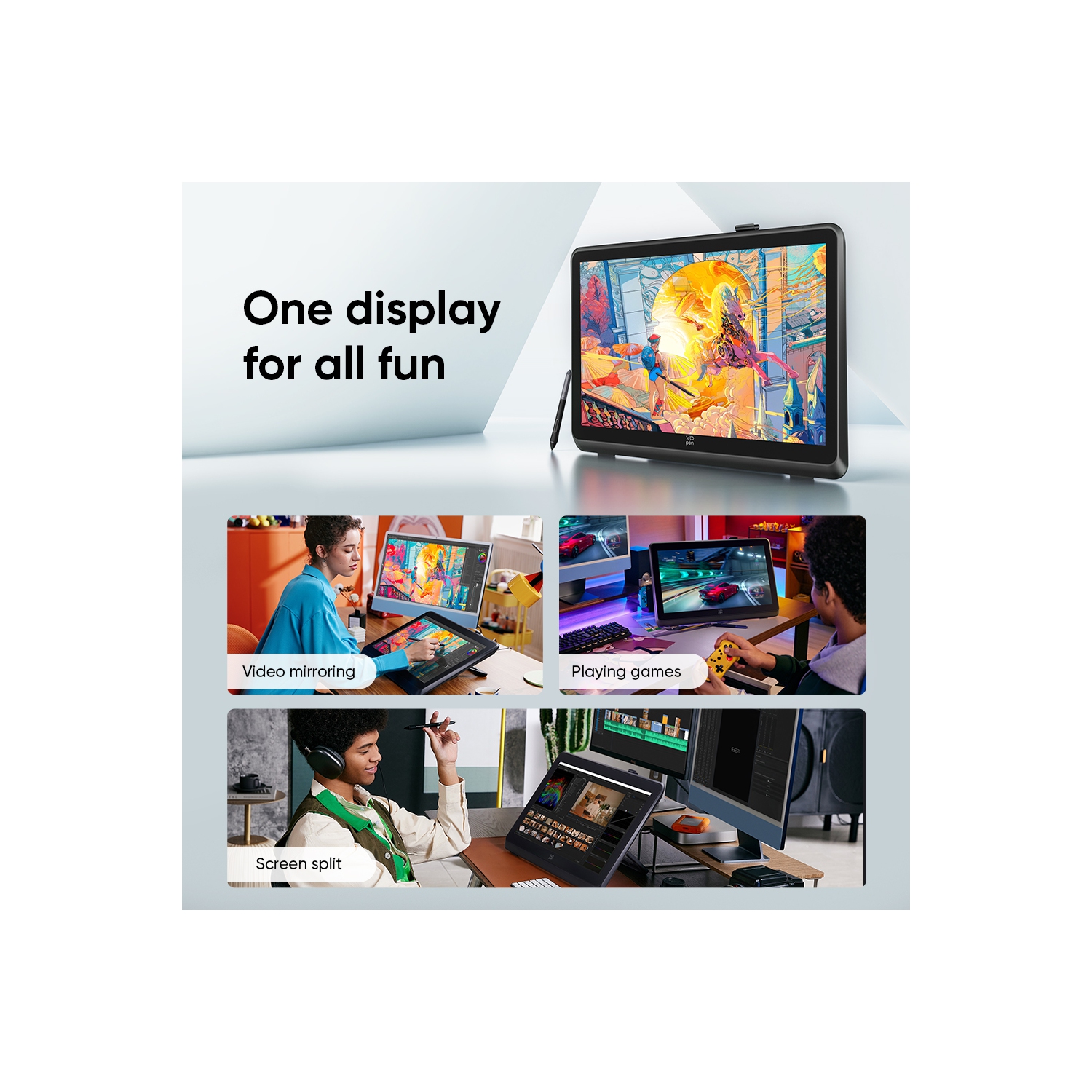 Tablette de dessin 130 % sRVB 22&nbsp;po de XPPen – Tablette artistique haute précision avec 16384 stylet à pression