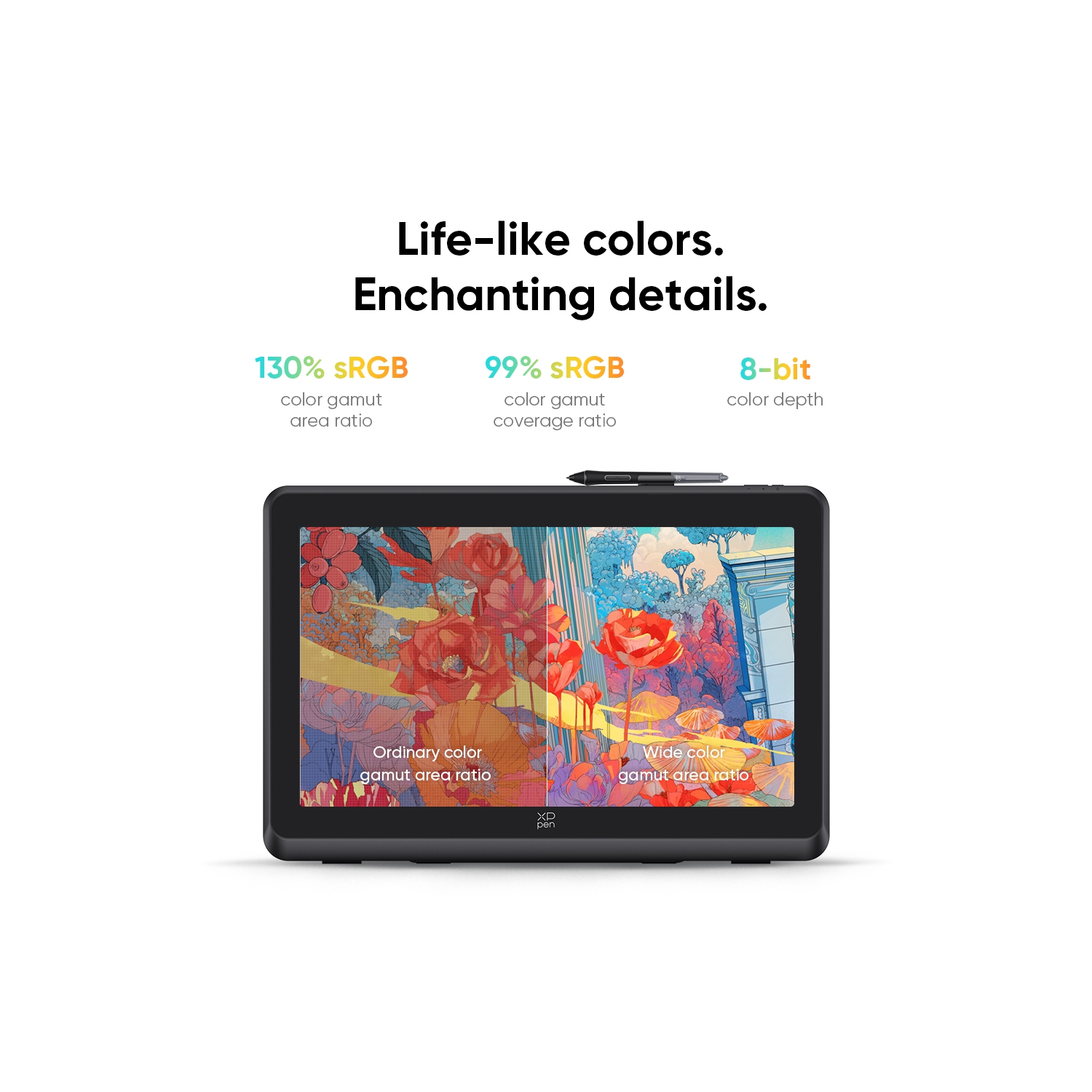 Tablette de dessin 130 % sRVB 22&nbsp;po de XPPen – Tablette artistique haute précision avec 16384 stylet à pression