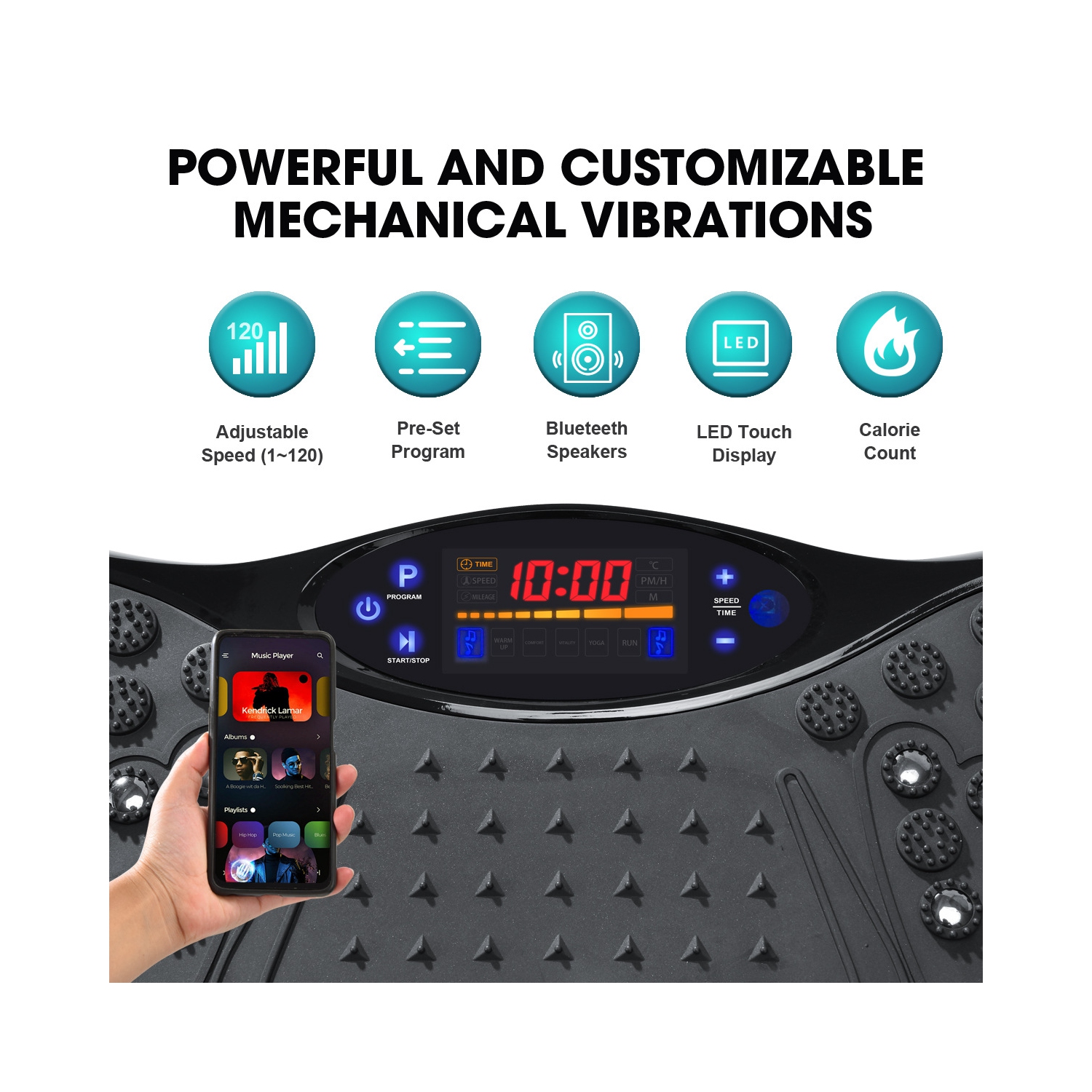 Appareil d'exercice avec plaque vibrante Drainage lymphatique, plaque d'entraînement avec vibrations pour perte de poids, machine d'exercice avec