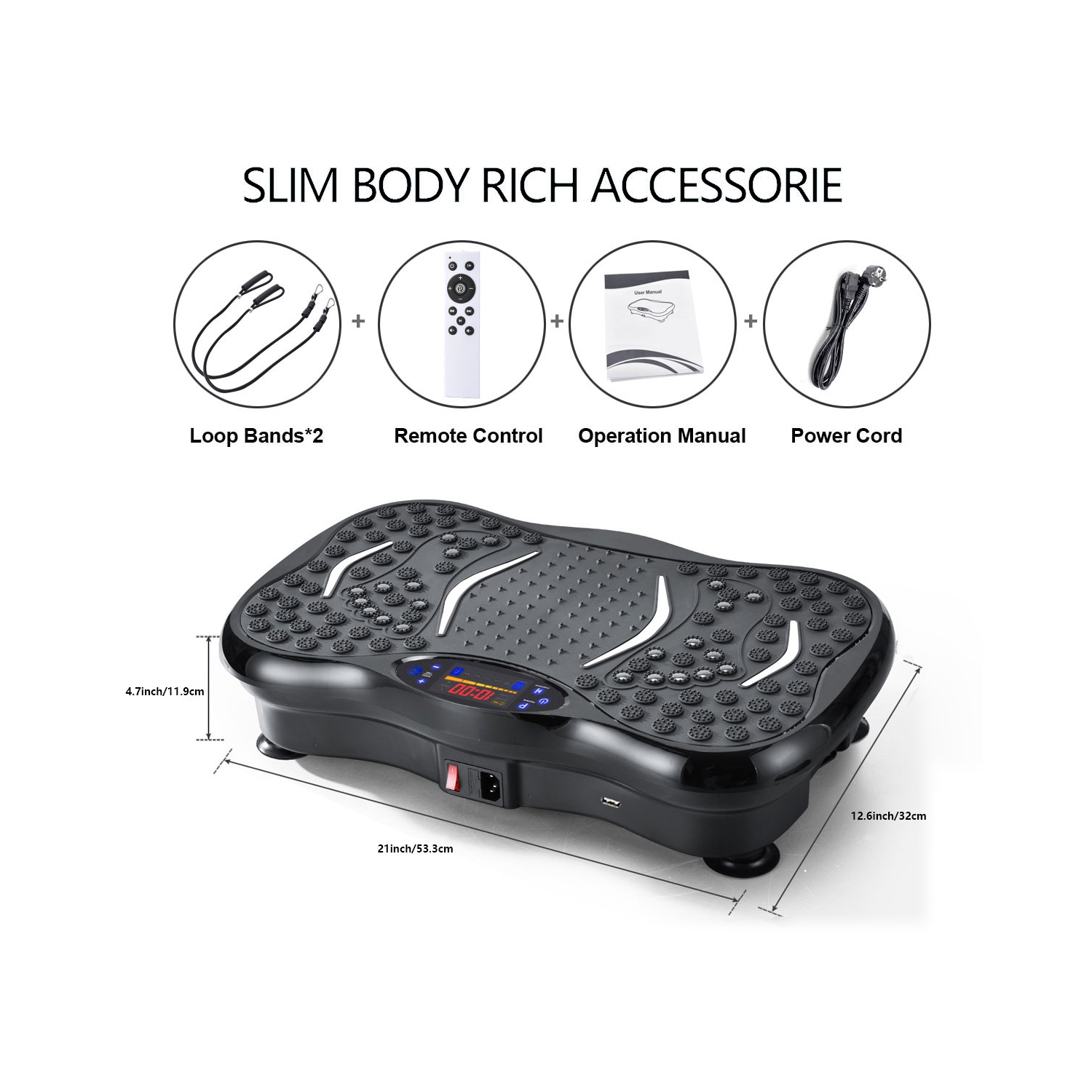 Appareil d'exercice avec plaque vibrante Drainage lymphatique, plaque d'entraînement avec vibrations pour perte de poids, machine d'exercice avec