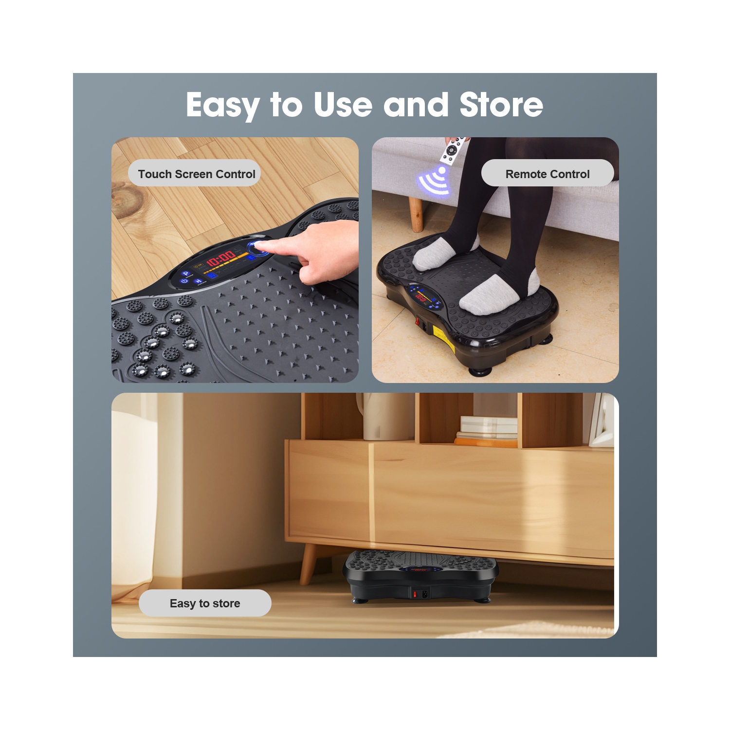 Appareil d'exercice avec plaque vibrante Drainage lymphatique, plaque d'entraînement avec vibrations pour perte de poids, machine d'exercice avec