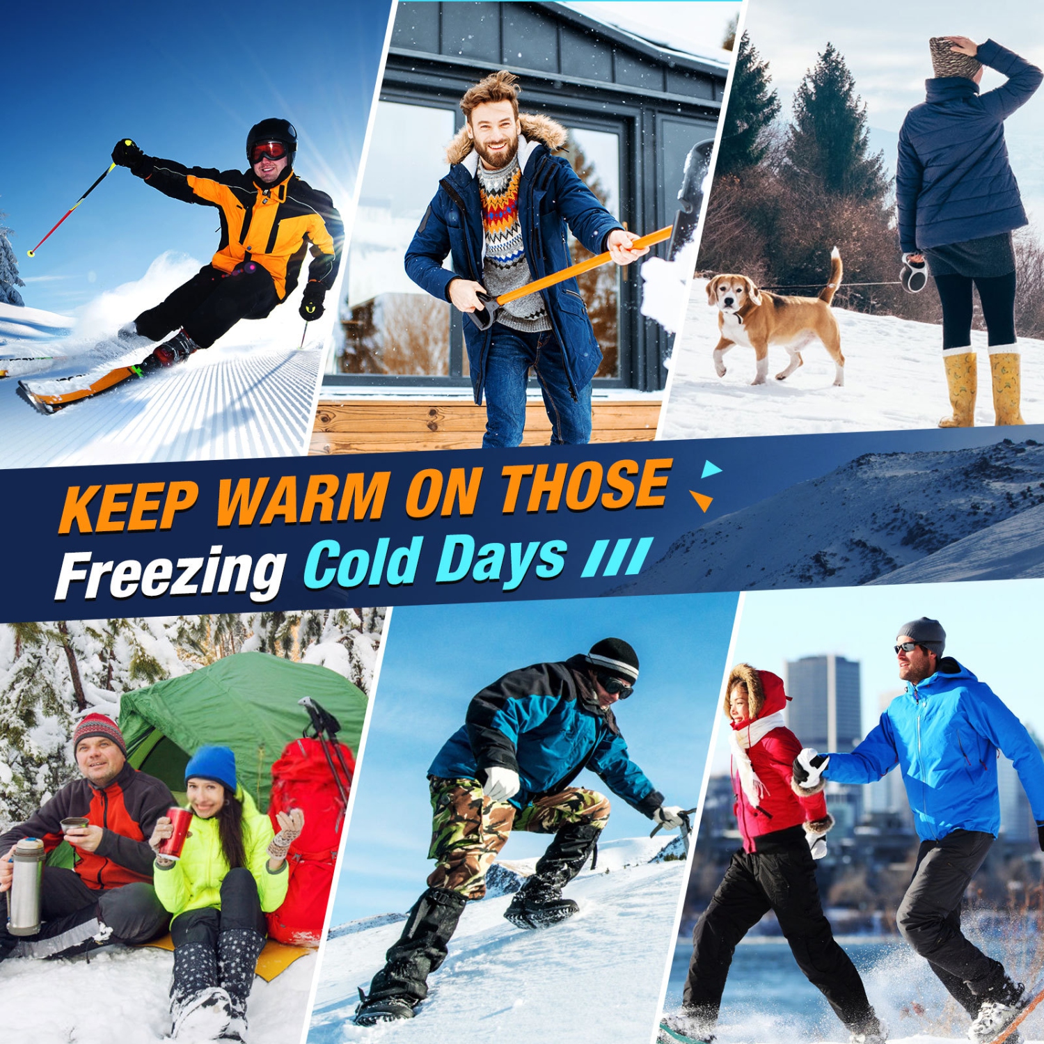 Chaussettes chauffées Batterie électrique rechargeable pour la chasse Camping Randonnée Motorcyle Ski Chauffe-pieds chaud