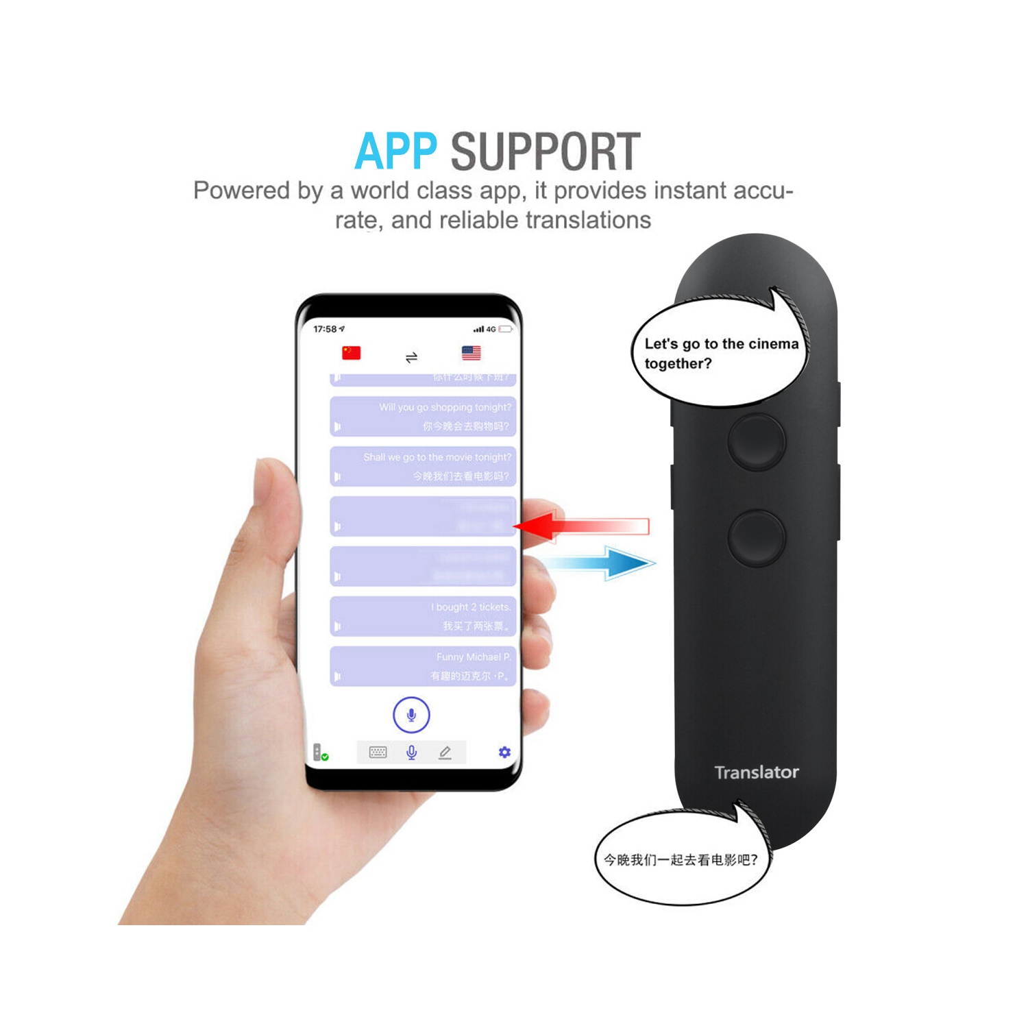 97 Languages Translator Portable Smart Translator Instant Voice Translation