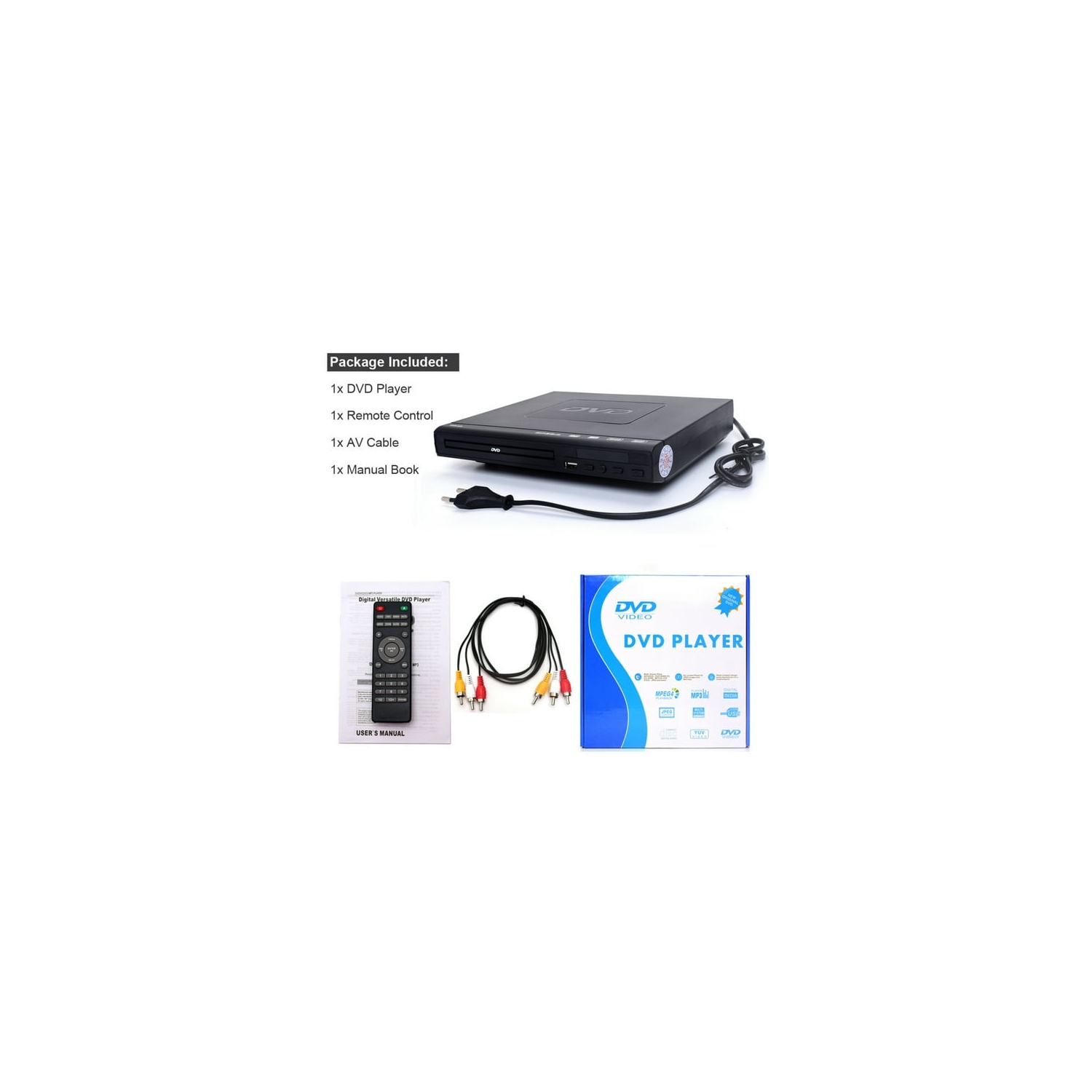 Home DVD Lecteur DVD Lecteur CD Lecteur multimédia numérique Sortie AV avec télécommande