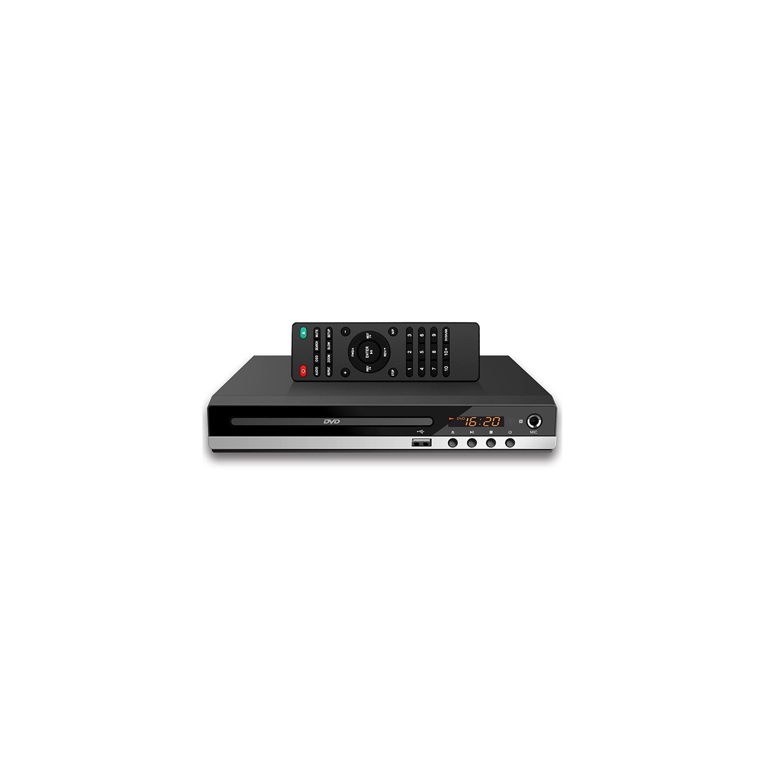 DVD player, home CD player with HD/AV/coaxial outputs and USB input, 1080P-capable TV, HDMI/AV cable and TV projector remote control