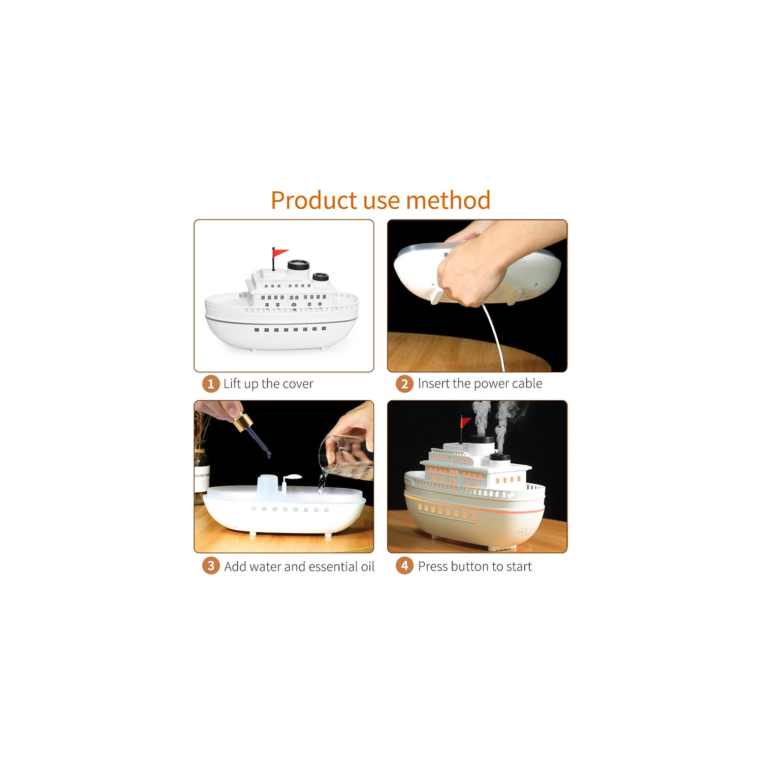 Humidificateur d'aromathérapie ultrasonique SHARE FORME 7 lumières changeantes de couleur Grand diffuseur d'huile essentielle ultrasonique de brume