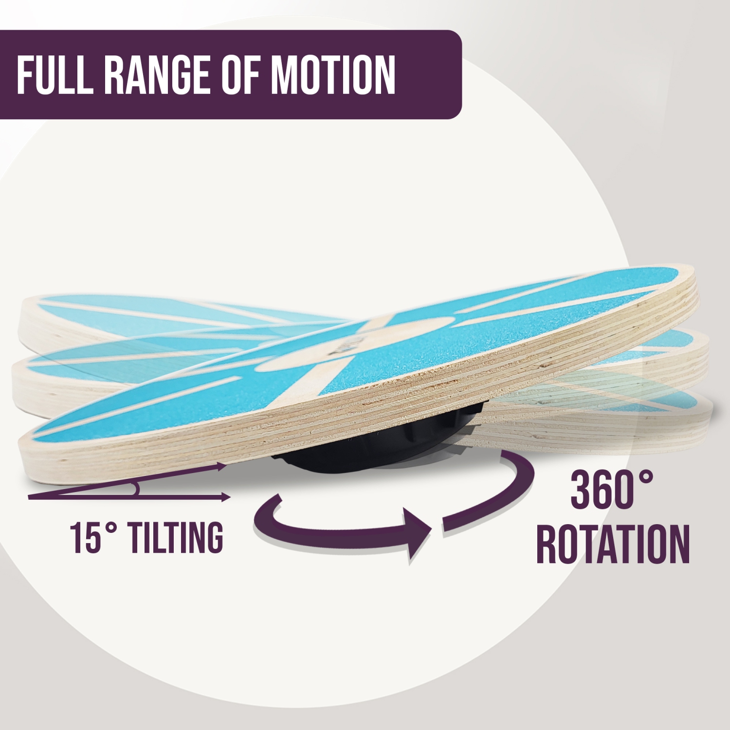 PRISP Wooden Wobble Balance Board - Round Stability Trainer for Standing Desk, Core Exercises, Ankle Training, Home Gym and Fitness; Wood Balancing