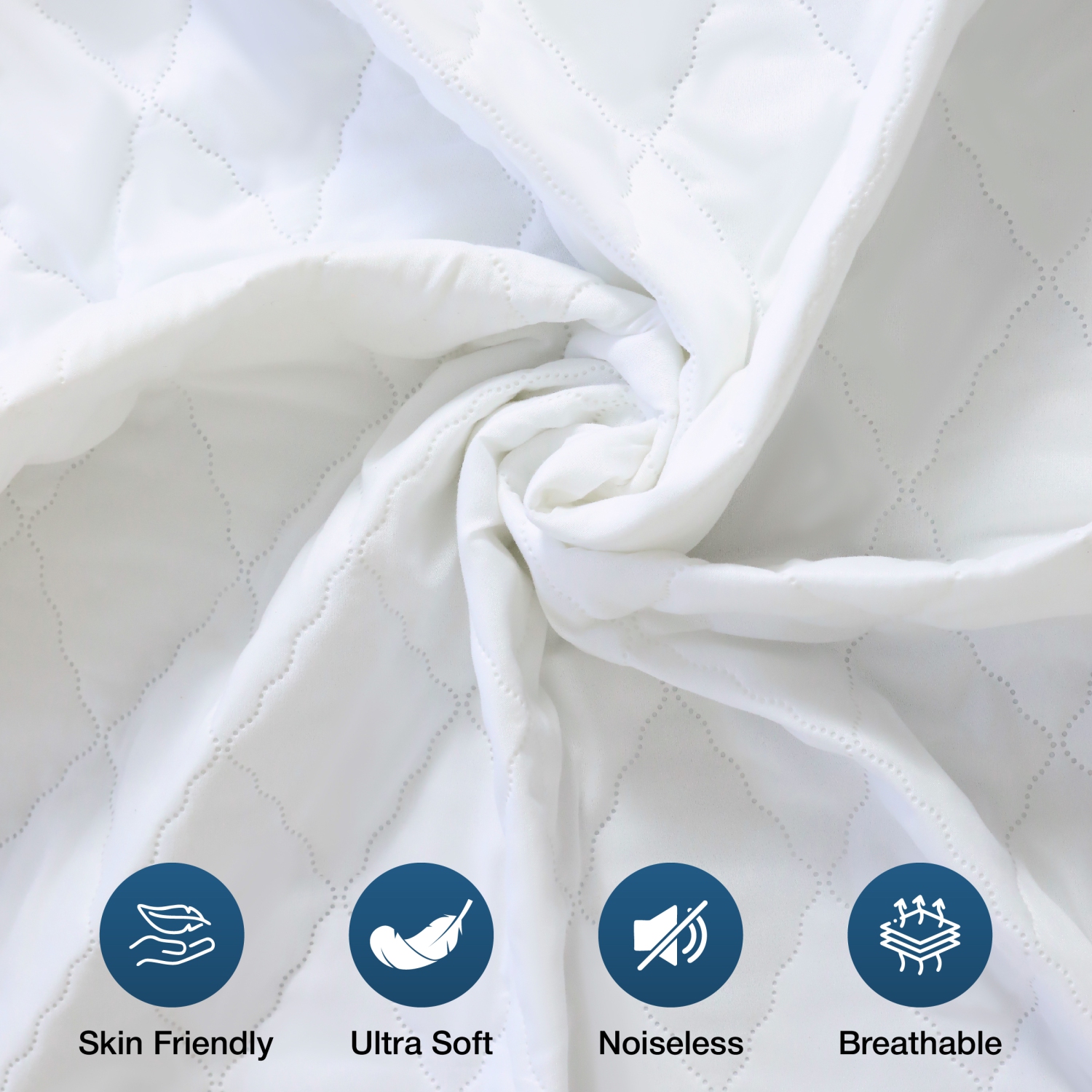 Beddora Waterproof Mattress Protector – Quilted, Breathable, 14" Deep Pocket – Soft, Quiet, Machine Washable – King – White