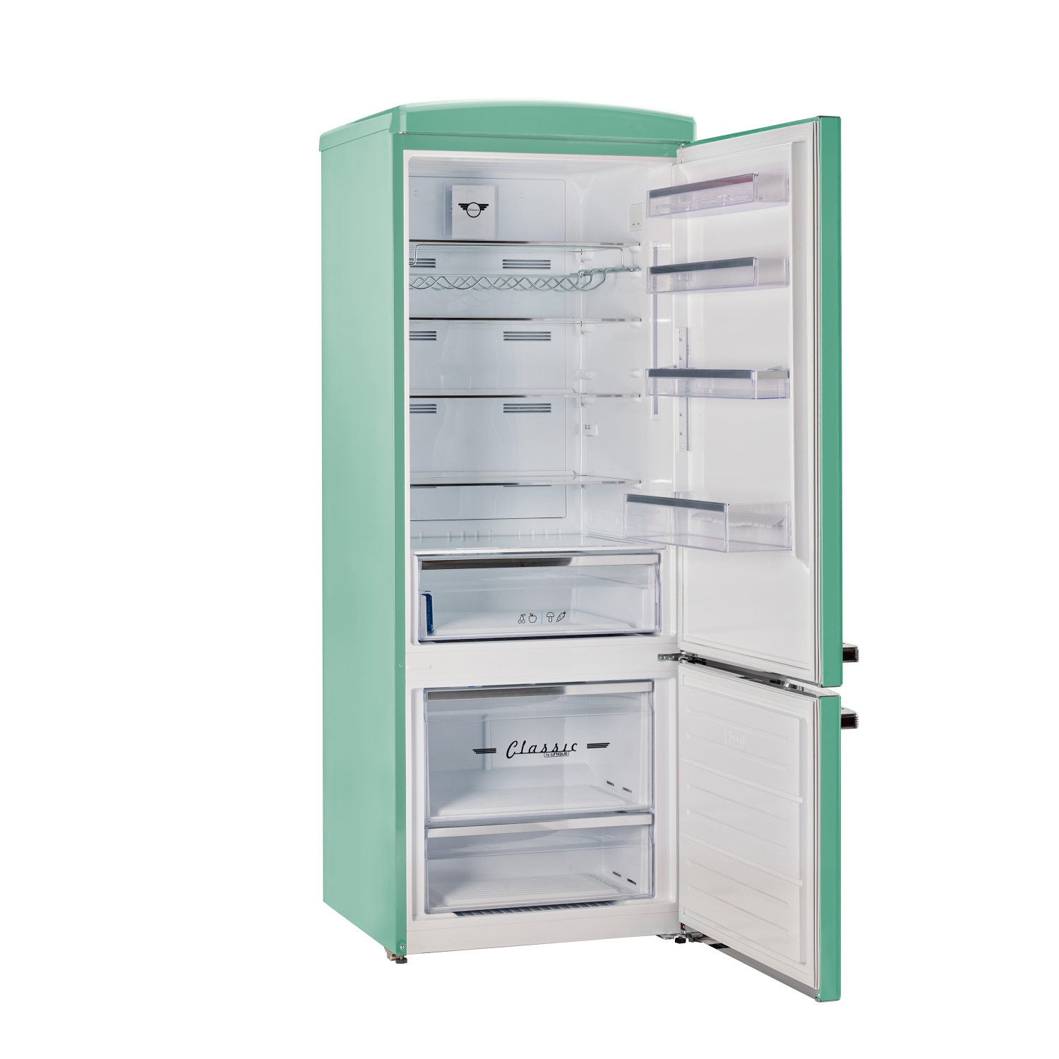 Unique Appliances Classic Retro 16.7 cu.ft Bottom Freezer Refrigerator - Ocean Mist Turquoise, Energy Star