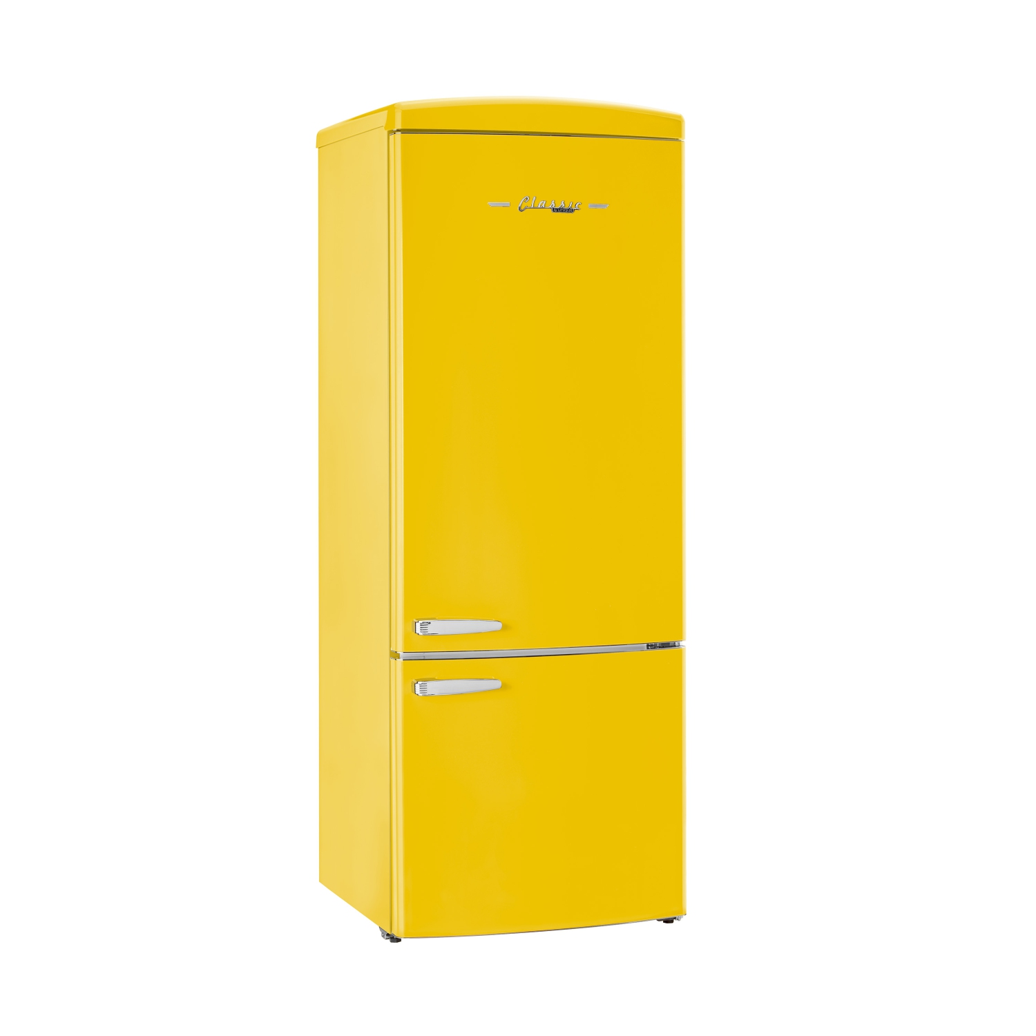 Réfrigérateur à congélateur inférieur rétro classique 16,7&nbsp;pi³ d'Unique Appliances - Jaune canari, Energy Star