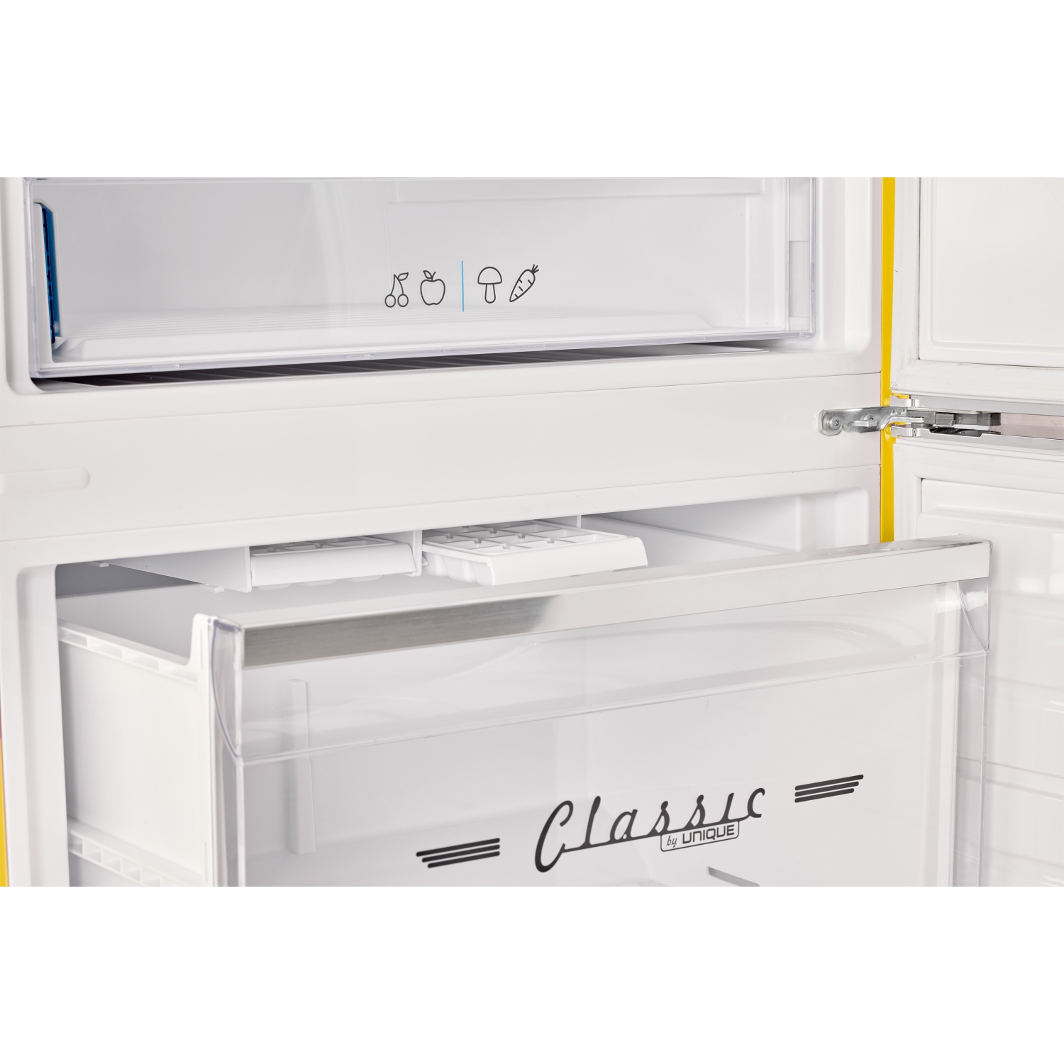 Réfrigérateur à congélateur inférieur rétro classique 16,7&nbsp;pi³ d'Unique Appliances - Jaune canari, Energy Star