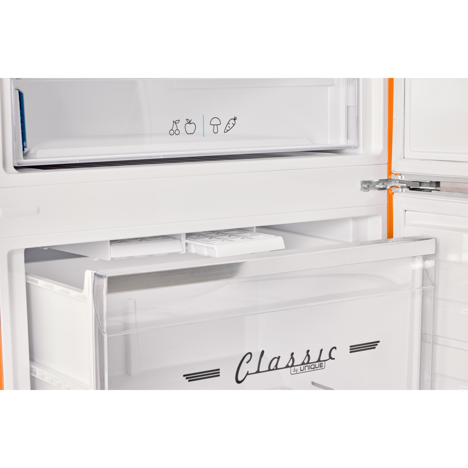Réfrigérateur à congélateur inférieur rétro classique 16,7&nbsp;pi³ d'Unique Appliances - Orange crémeux, Energy Star
