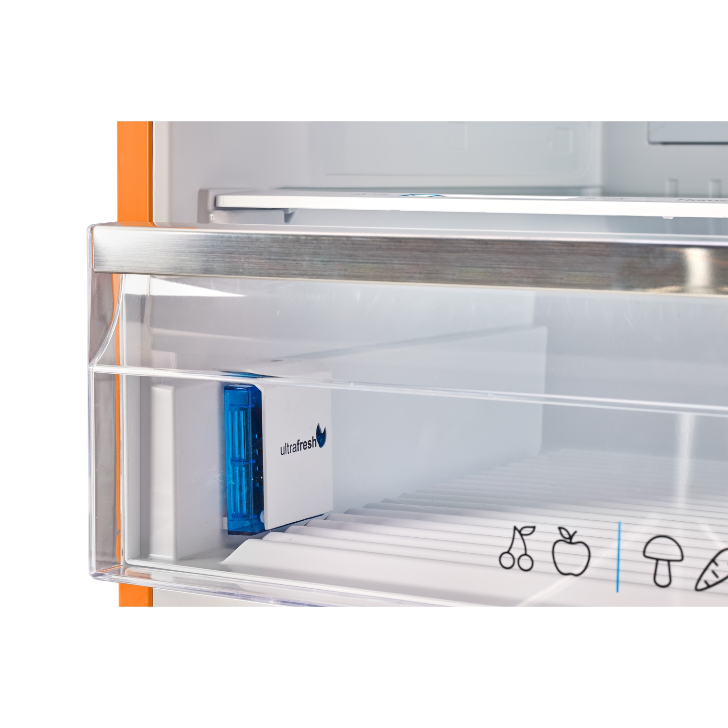 Réfrigérateur à congélateur inférieur rétro classique 16,7&nbsp;pi³ d'Unique Appliances - Orange crémeux, Energy Star