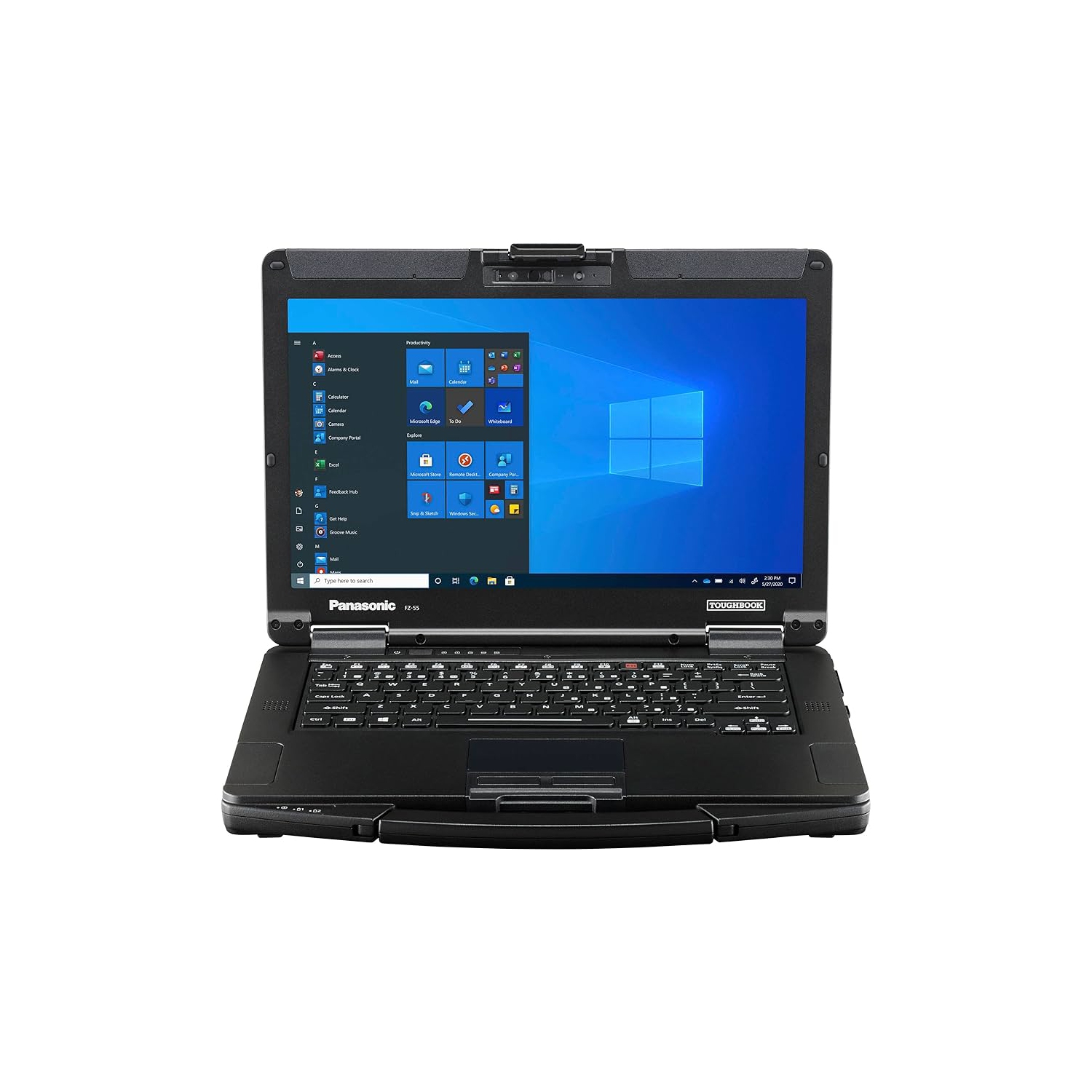 Refurbished Panasonic ToughBook FZ-55 MK1 Rugged Laptop | 14" 1366x768 HD | Core i5 - 8365U– 32GB – 512GB SSD | Win 10 Pro Black