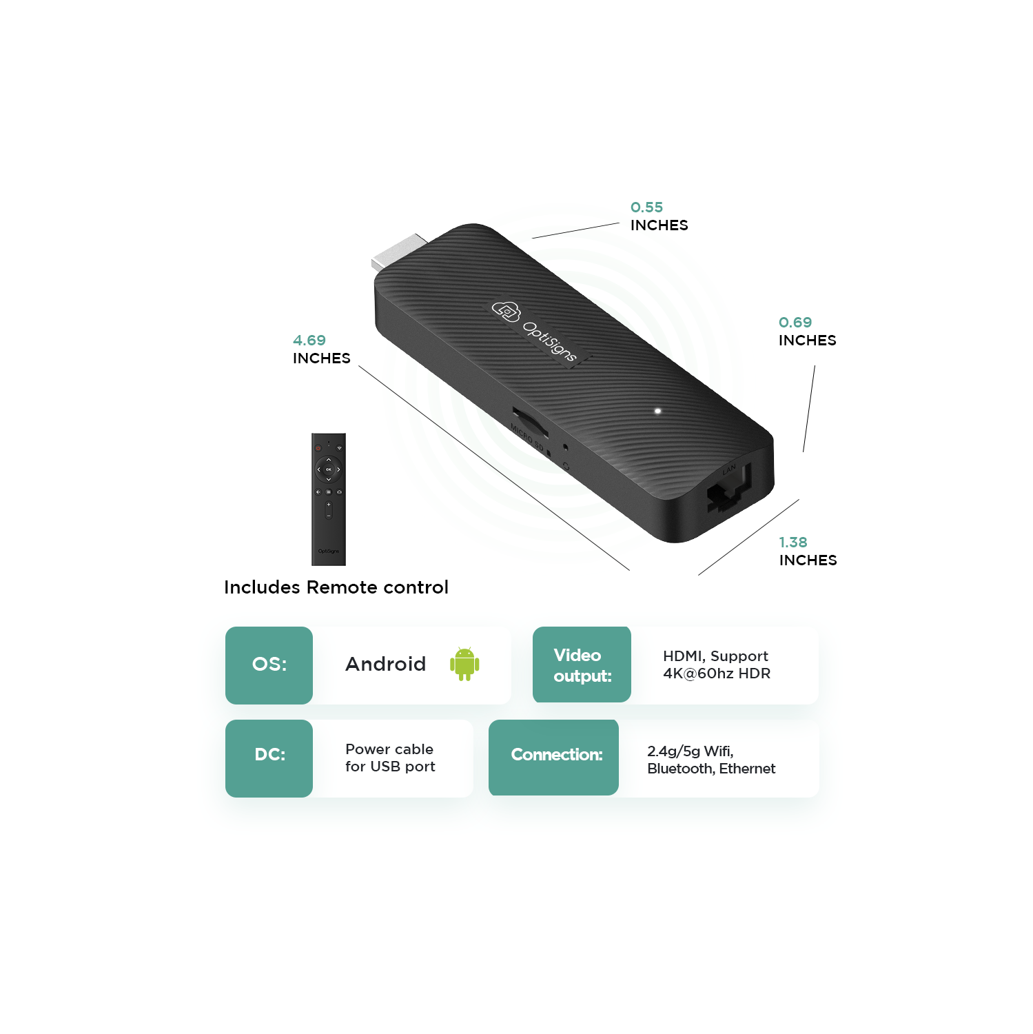 OptiSigns Android Stick Digital Signage Player