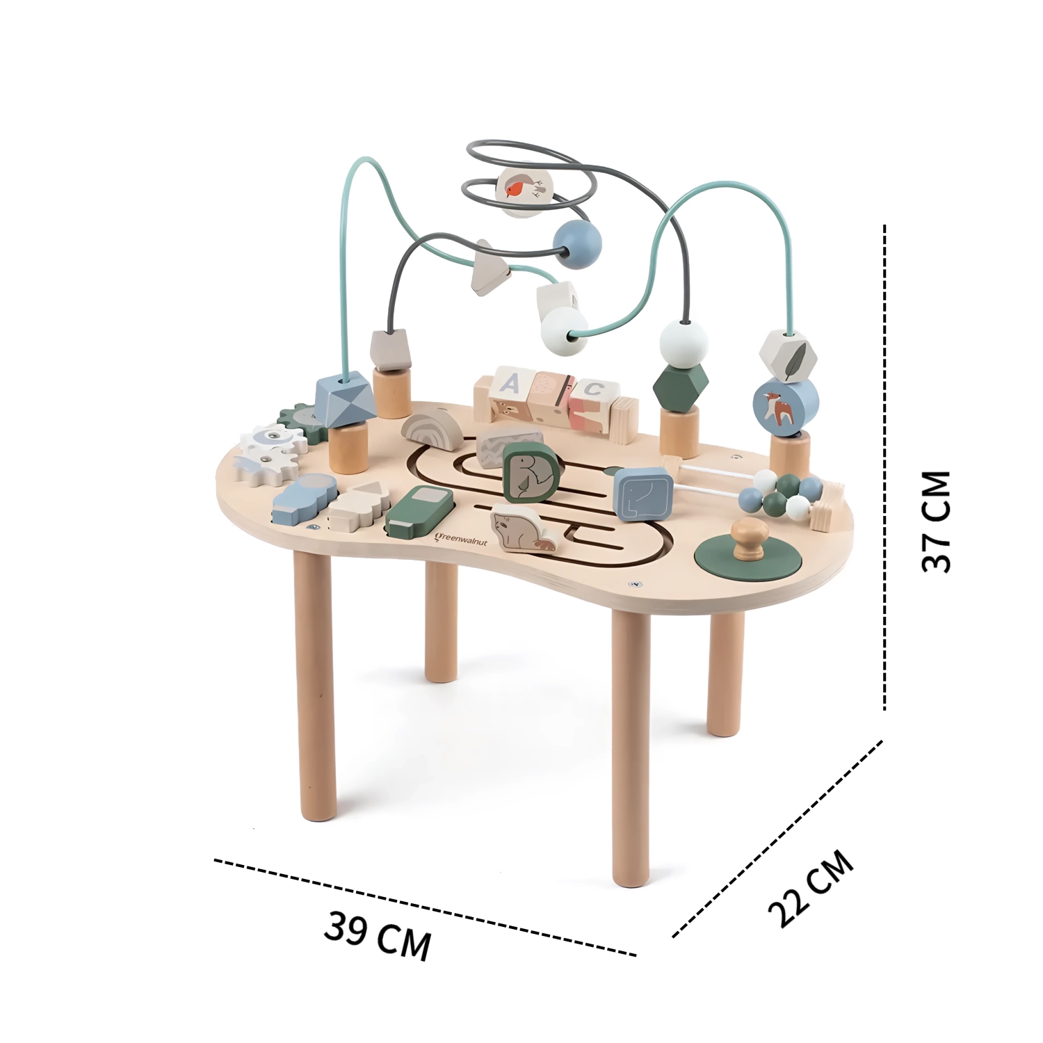 Table d'activités en bois Montessori de GreenWalnut | Tableau occupé | Table d'apprentissage