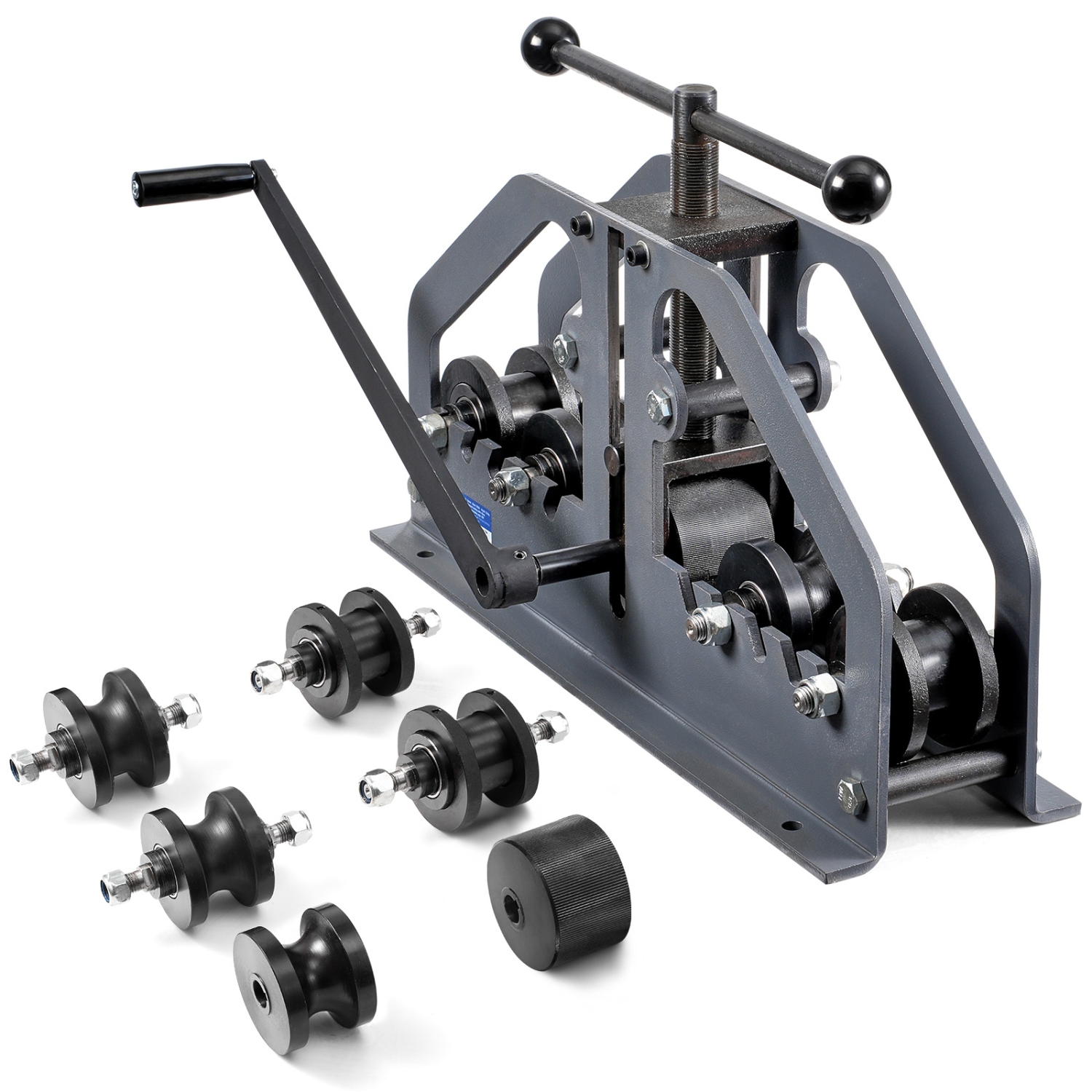 VEVOR 1-1/2" Manual Tube Pipe Roller Bender with 6 Dies, 360° Copper Aluminum Pipe Bending Tool for Square, Round Tube & Flat Bar, Ideal for HVAC Air