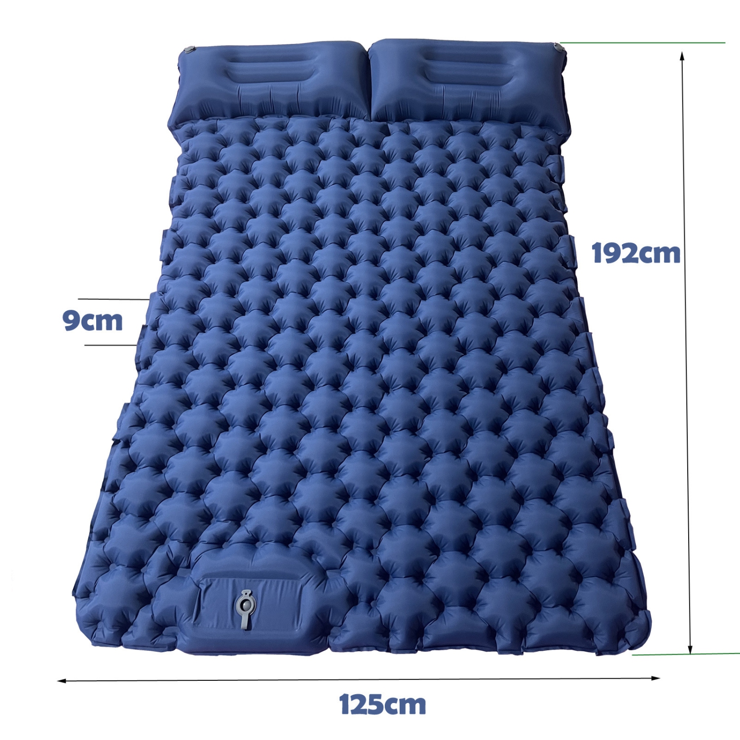 Tapis de camping double gonflable ultraléger avec pompe à pied et oreiller pour le camping, la randonnée à l'extérieur