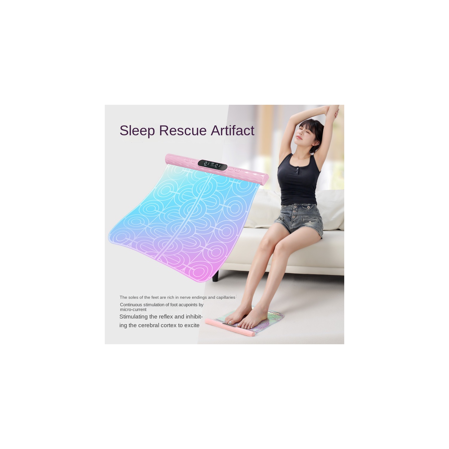 Foldable Foot Massager Cushion with EMS Technology Electric Massager Footpad for Hand Body Leg