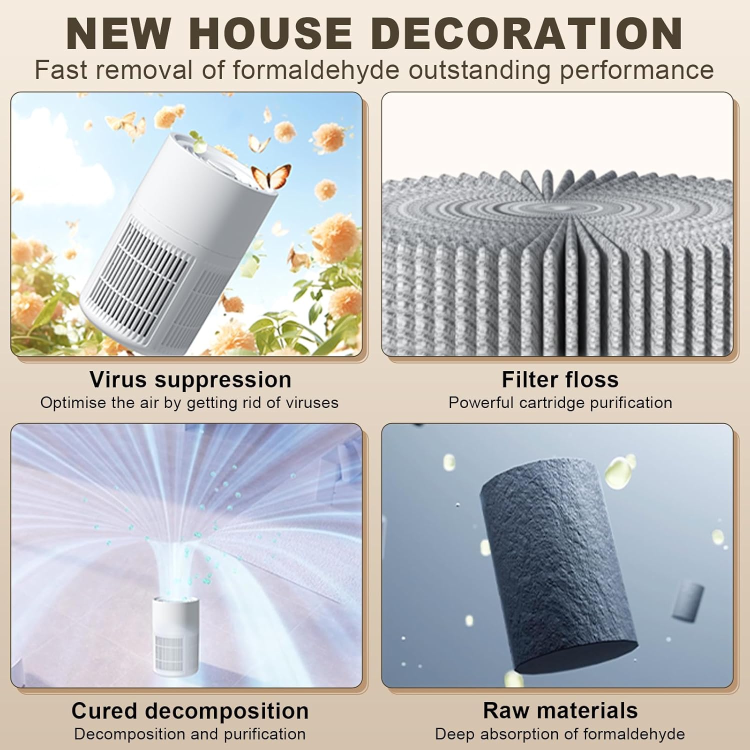 Small Home Air Purifier,Portable Air Purifiers for Room Pet Room Bedroom Office,Mini Desk Air Purifier for Odor Smoke Remove