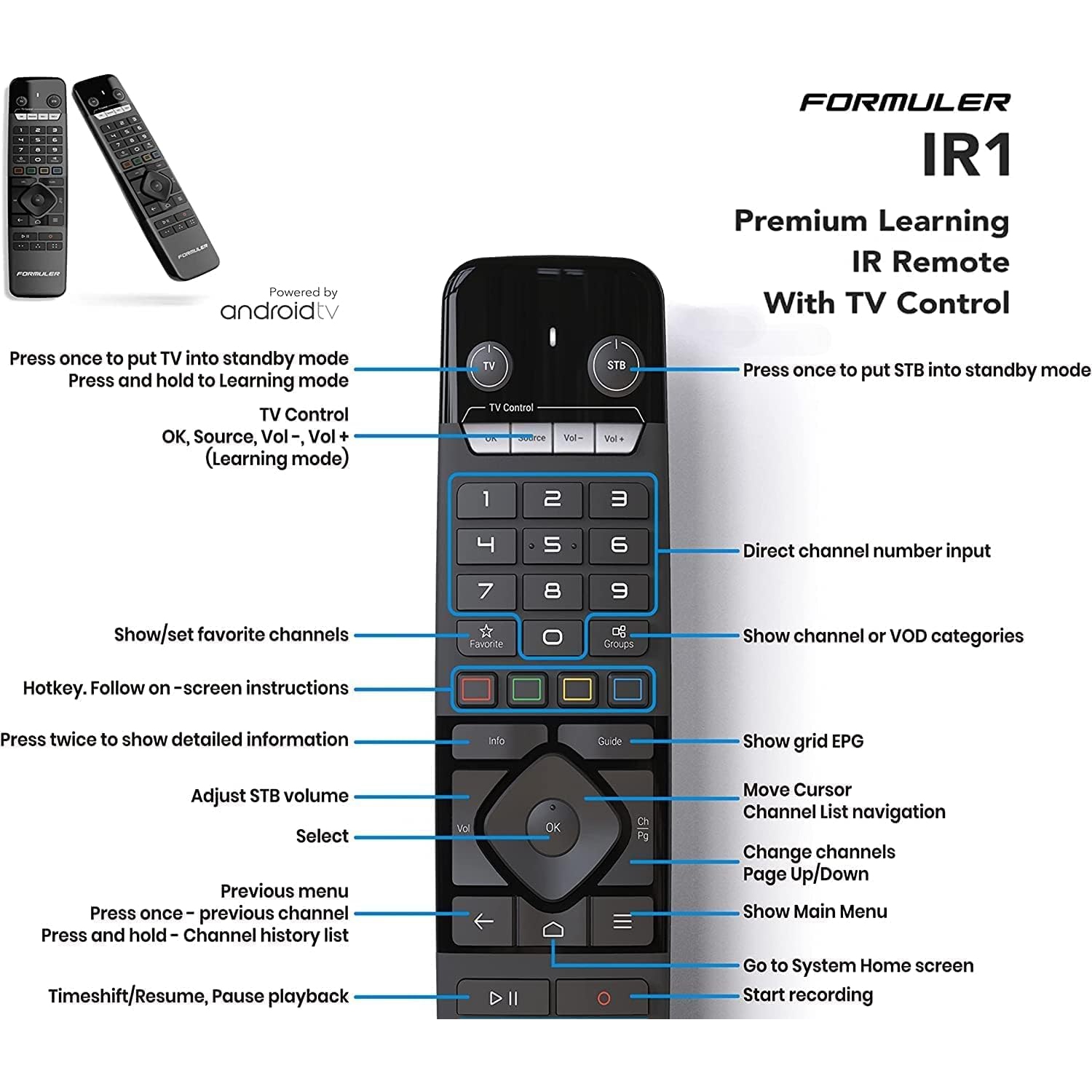 Formuler Z10 Android 10 bibande 5G 2&nbsp;Go RAM 8&nbsp;Go ROM 4K