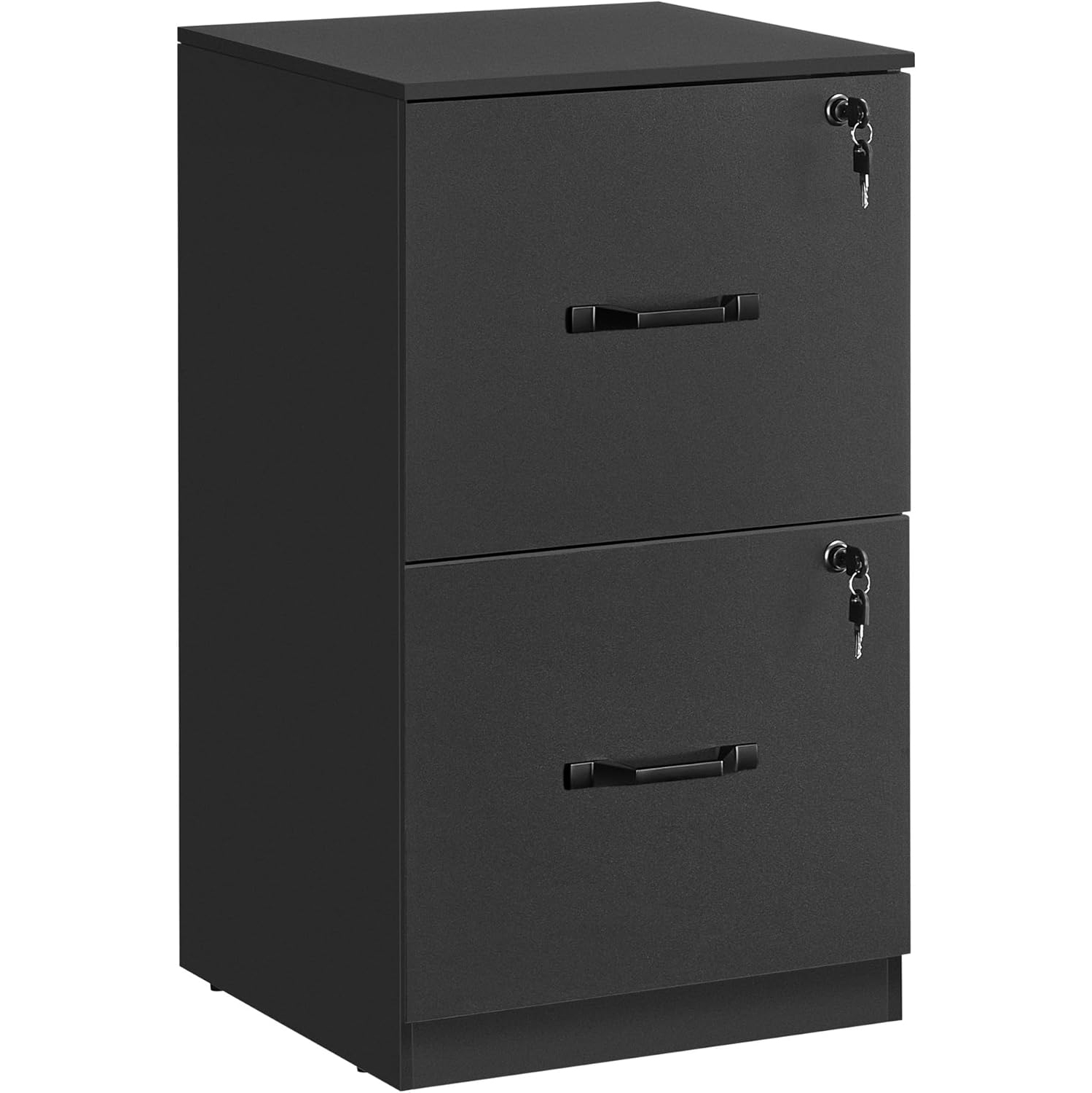 VASAGLE 2-Drawer File Cabinet with Lock – Printer Stand & Office Organizer for A4 & Letter Documents, Ink Black