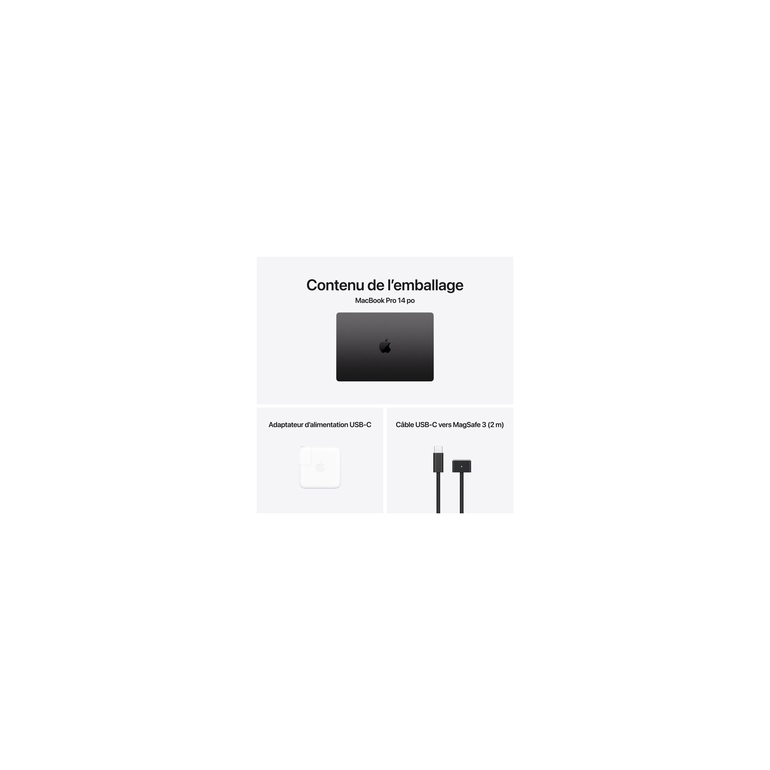 Boîte ouverte - MacBook Pro 14 2 po Apple - Noir infini (M4 Pro Apple/RAM 24 Go/SSD 1 To) - Français