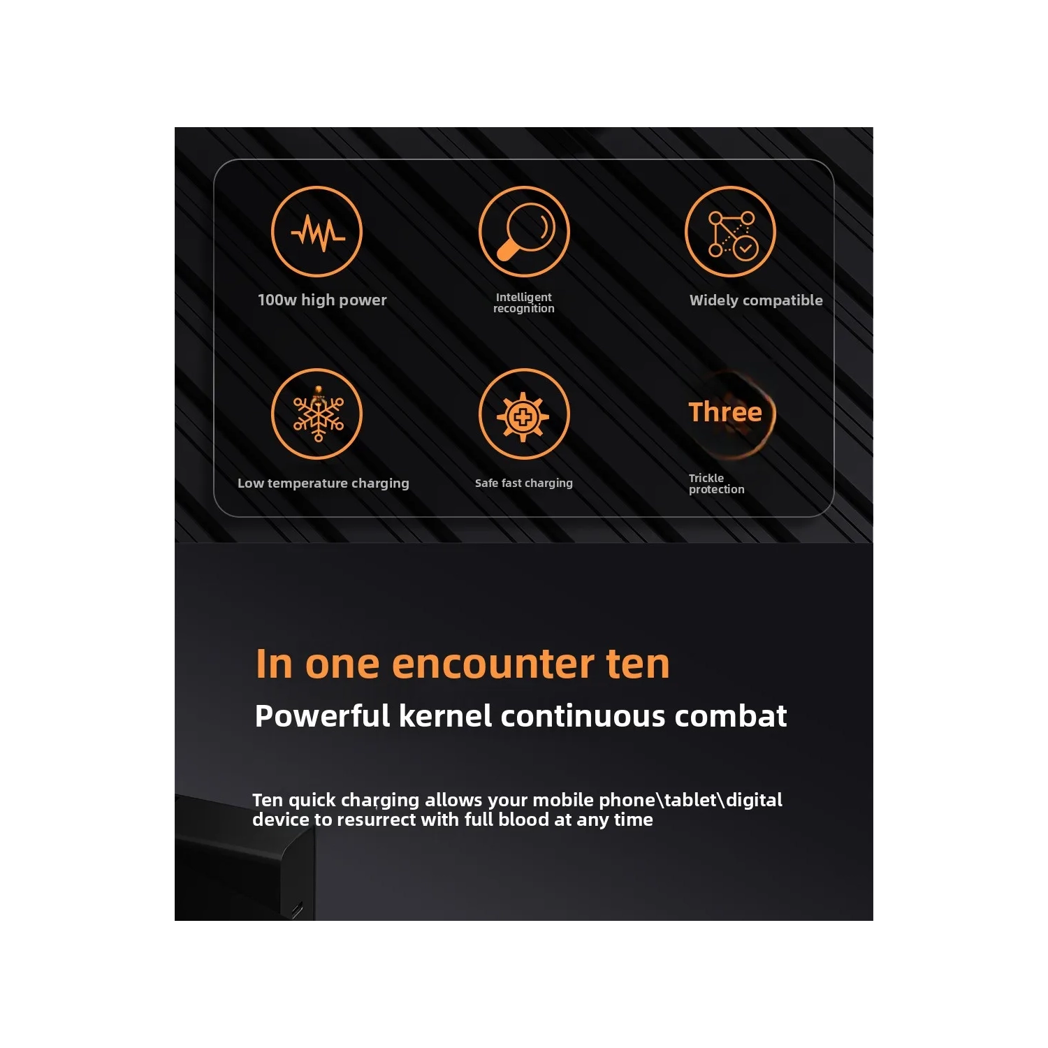 Multi-port PD, USB charging stand, travel studio 100W charging head, fast charging power strip mobile phone fast charger - gray