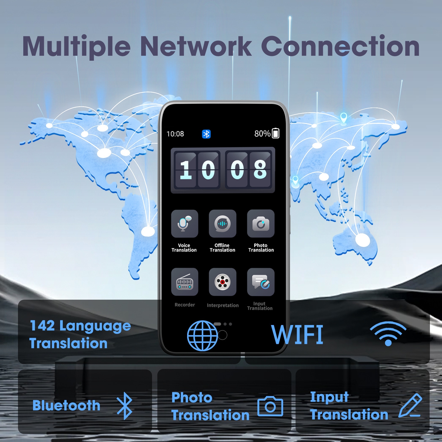 Nouveau traducteur intelligent, traducteur hors ligne portable, traduction de photos, traduction simultanée, traduction 6G de 142 langues ​​+ offline