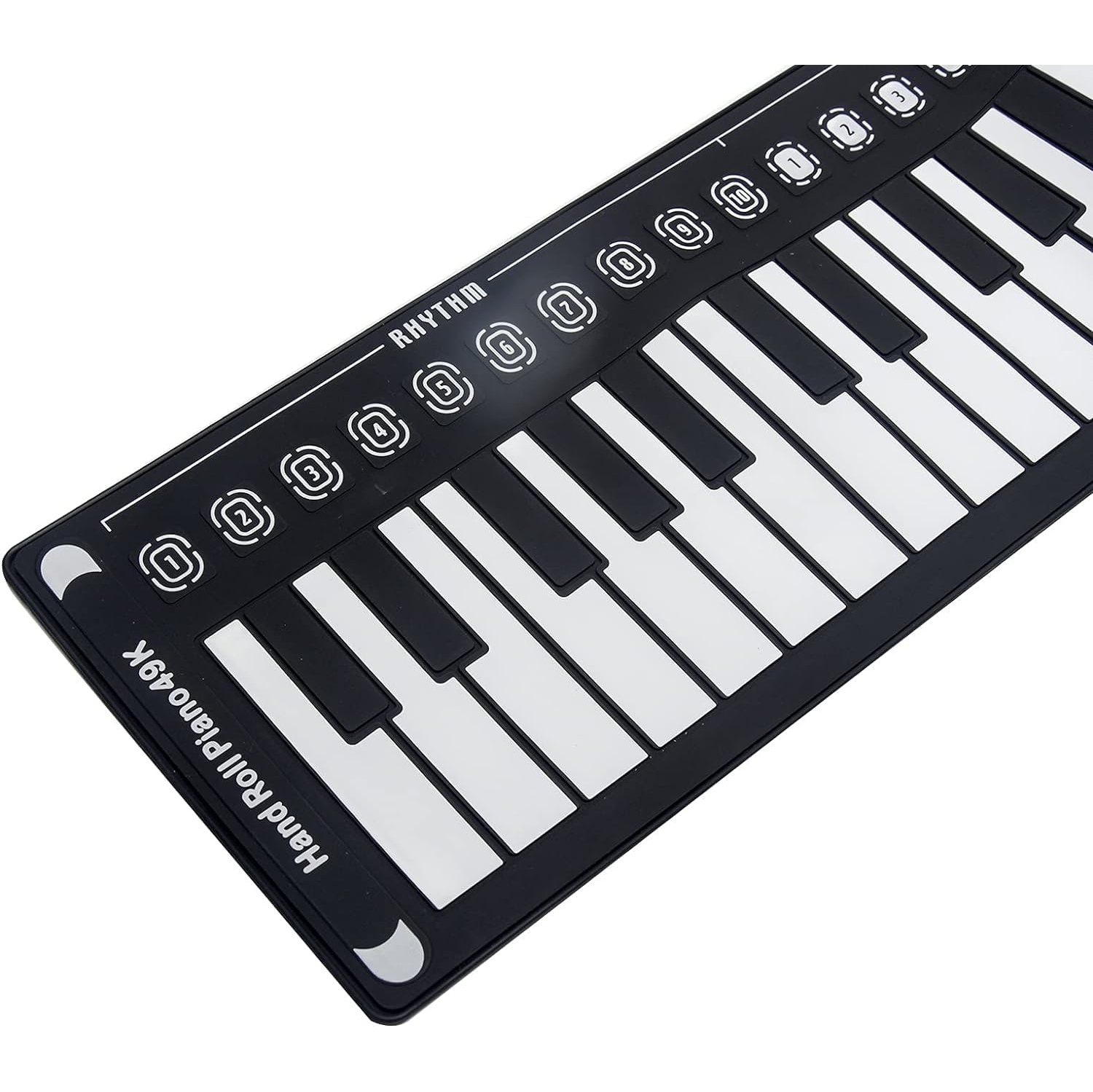 rouleau de 49 touches de piano avec haut-parleur, piano pliant portatif pour enfants, instrument d'enseignement de piano pour débutants, avec