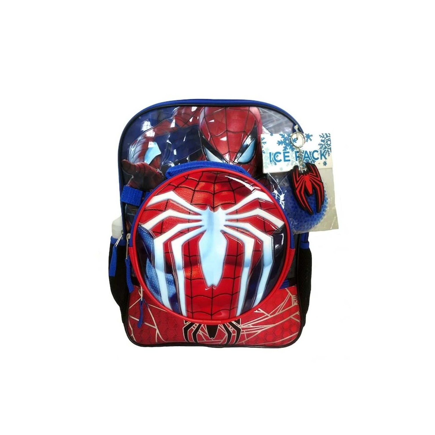 Spiderman 16 inch All Occasion School Backpack for Kids 5 Pcs Backpack Set with Matching Lunch Bag