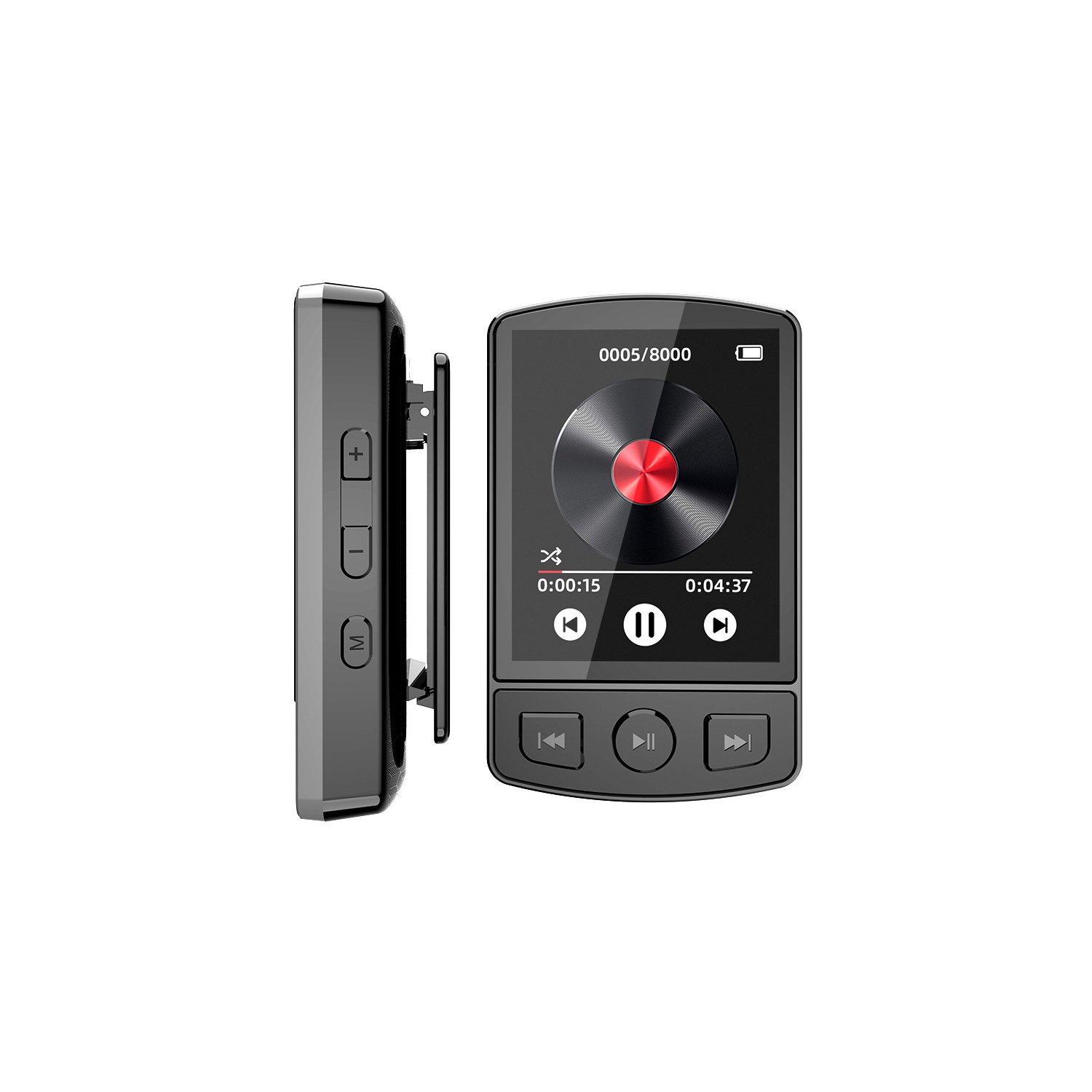 Lecteur MP3/MP4 à pince de 32&nbsp;Go, lecteur de musique Bluetooth portatif avec radio, enregistreur et casque d'écoute