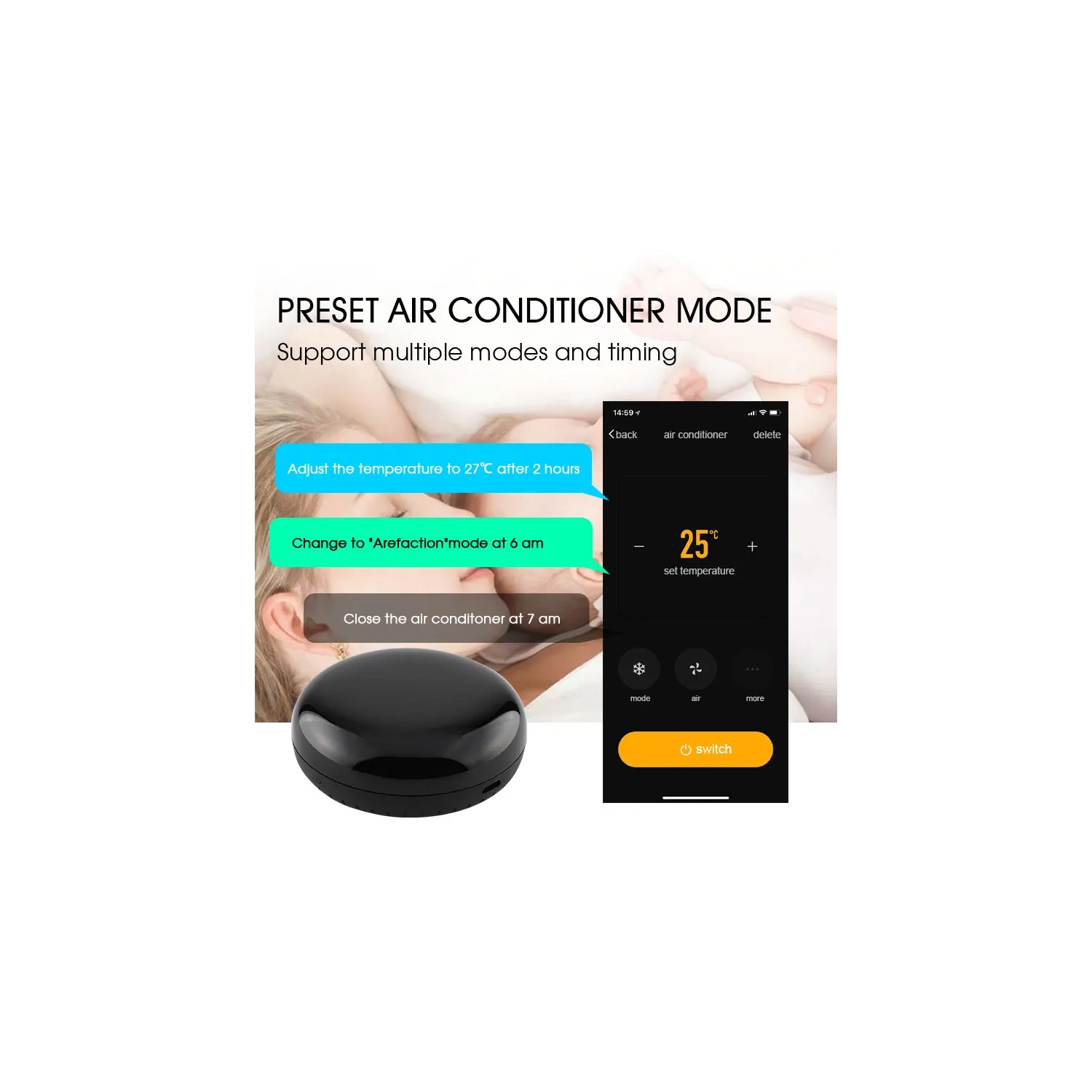 Wifi Tuya smart home infrared remote control, new round infrared controller alexa voice control